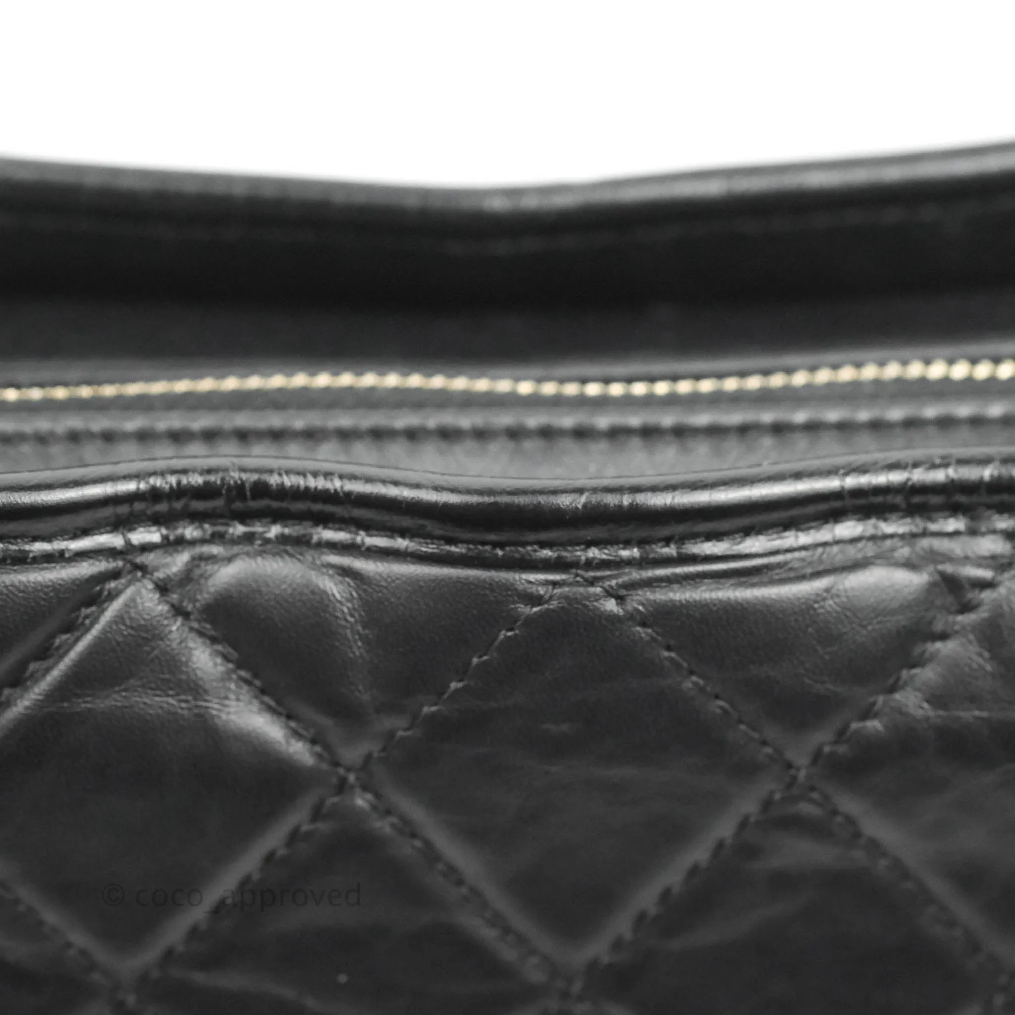 Chanel Quilted Medium Gabrielle Hobo Black Aged Calfskin Mixed Hardware