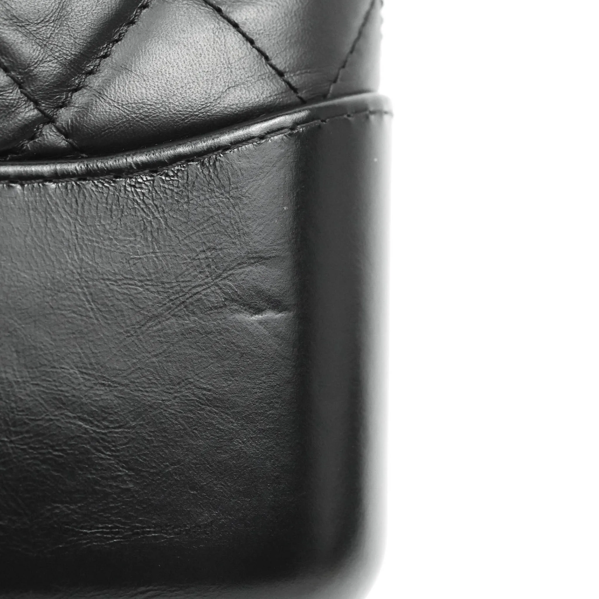 Chanel Quilted Medium Gabrielle Hobo Black Aged Calfskin Mixed Hardware