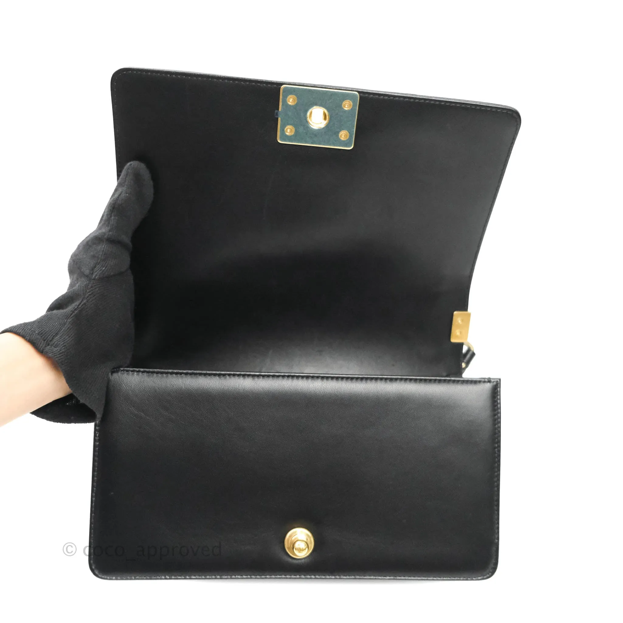 Chanel Quilted Medium Lambskin Boy Flap Aged Gold Hardware