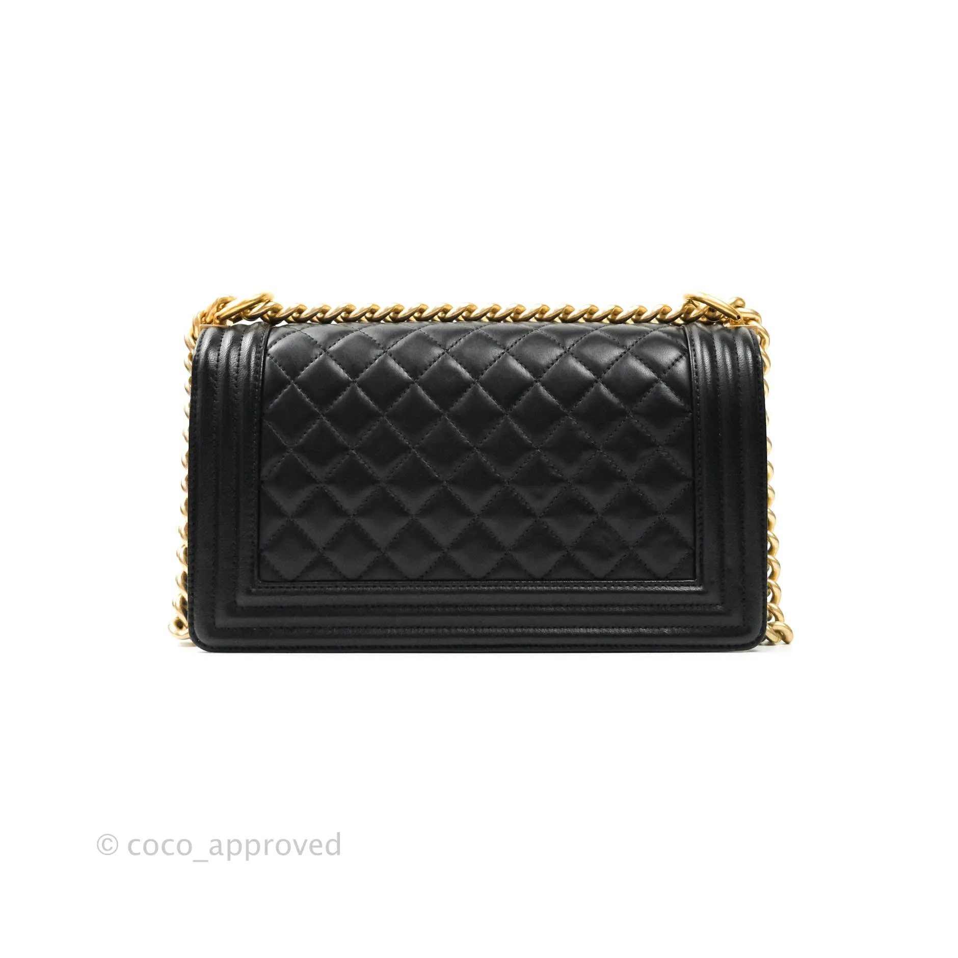 Chanel Quilted Medium Lambskin Boy Flap Aged Gold Hardware