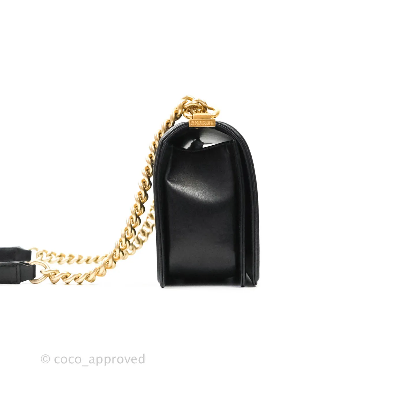 Chanel Quilted Medium Lambskin Boy Flap Aged Gold Hardware