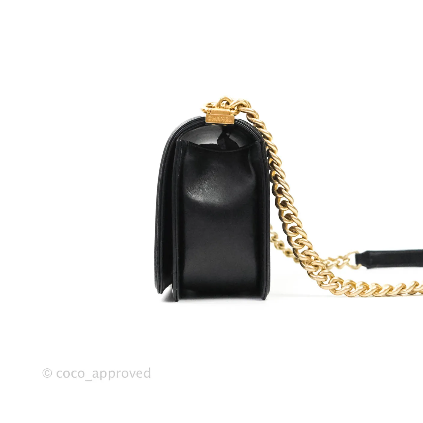 Chanel Quilted Medium Lambskin Boy Flap Aged Gold Hardware