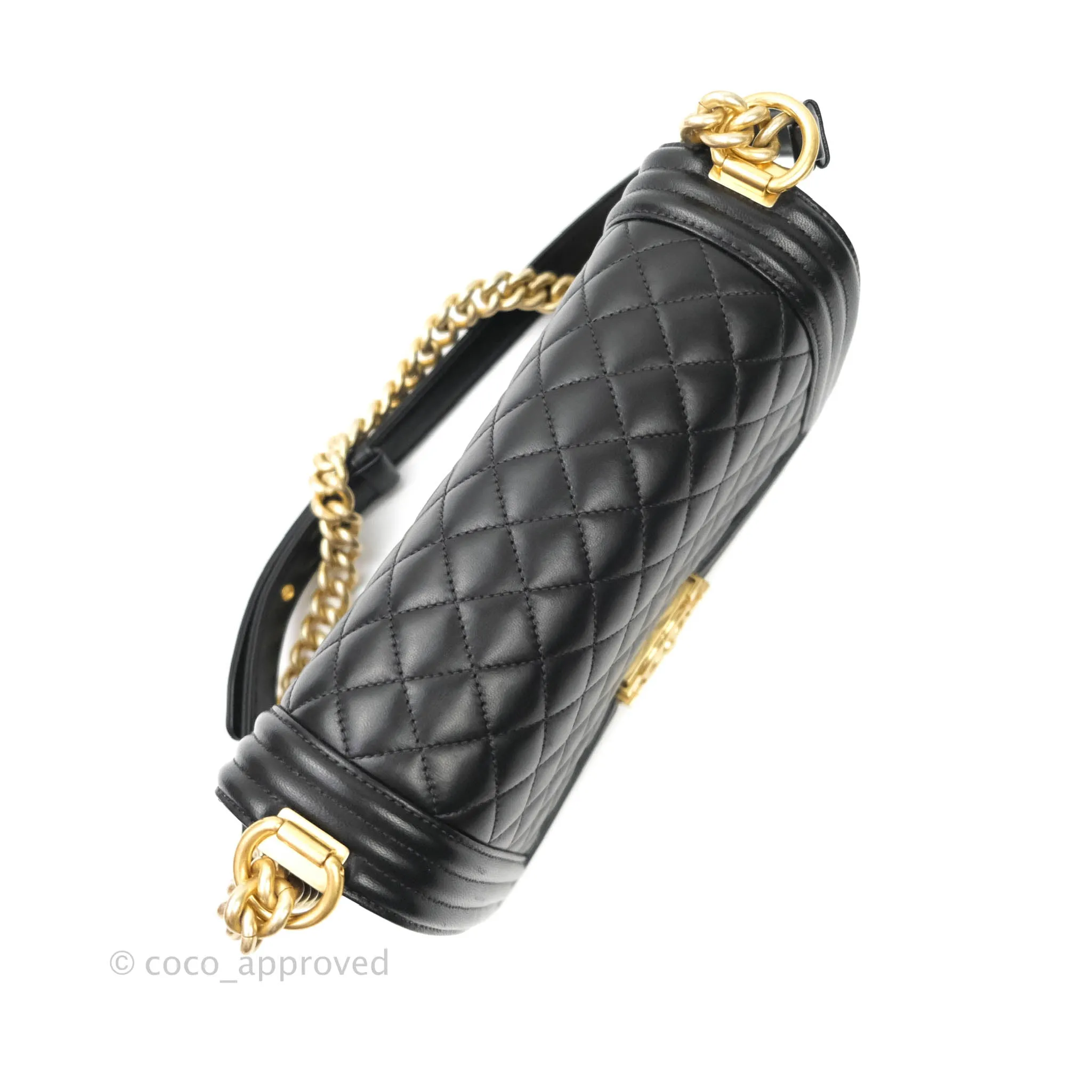 Chanel Quilted Medium Lambskin Boy Flap Aged Gold Hardware