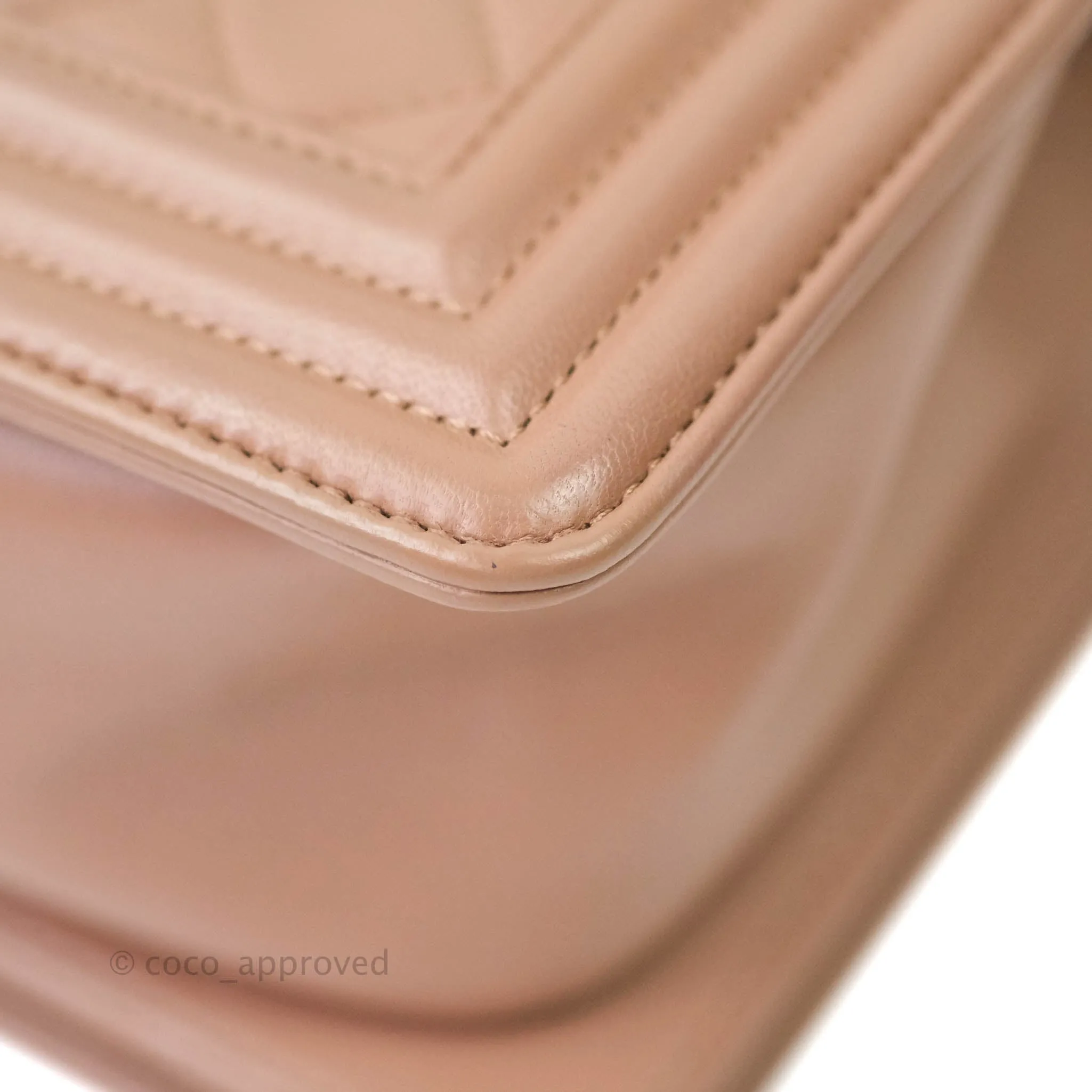 Chanel Quilted Medium Lambskin Boy Flap Pink Aged Gold Hardware