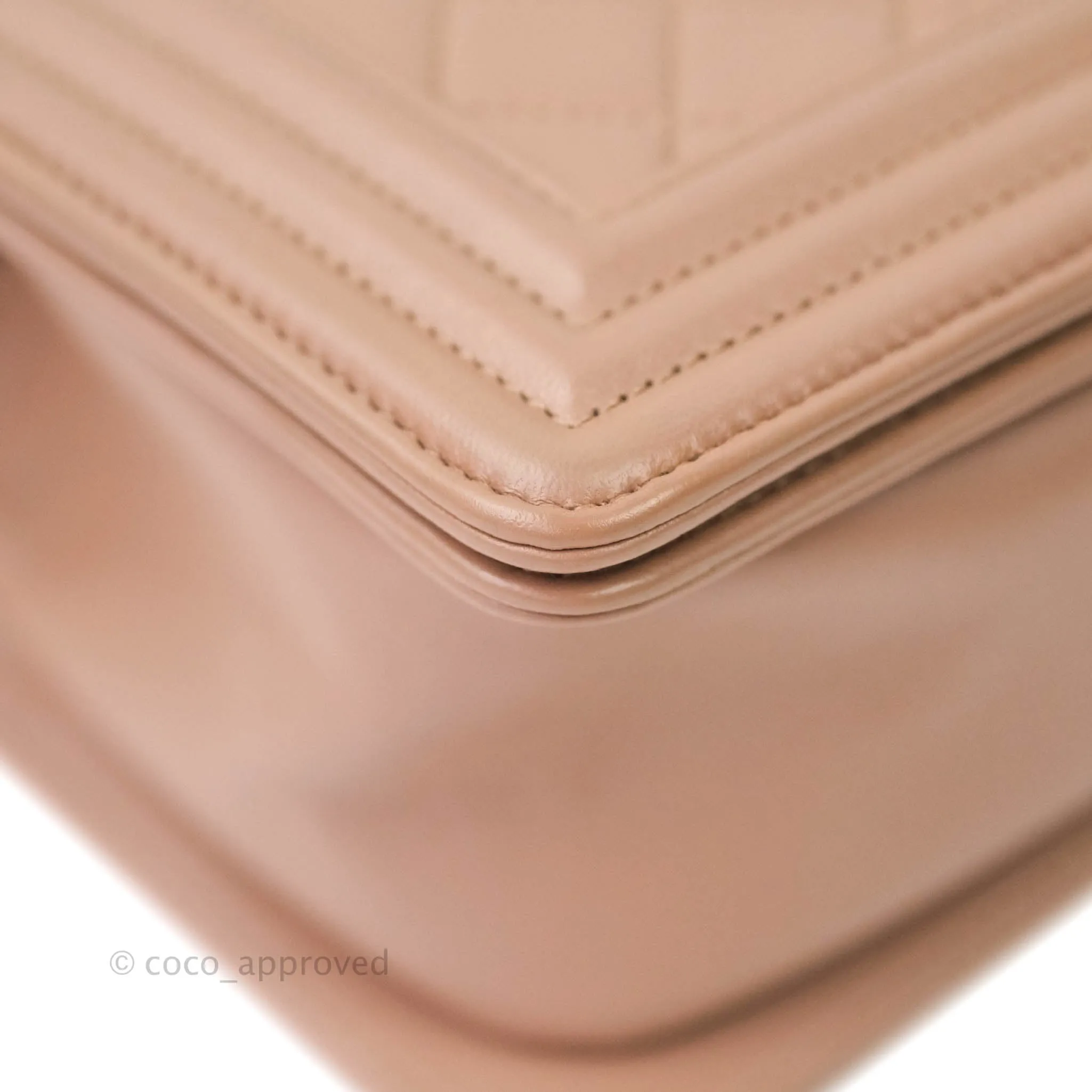 Chanel Quilted Medium Lambskin Boy Flap Pink Aged Gold Hardware