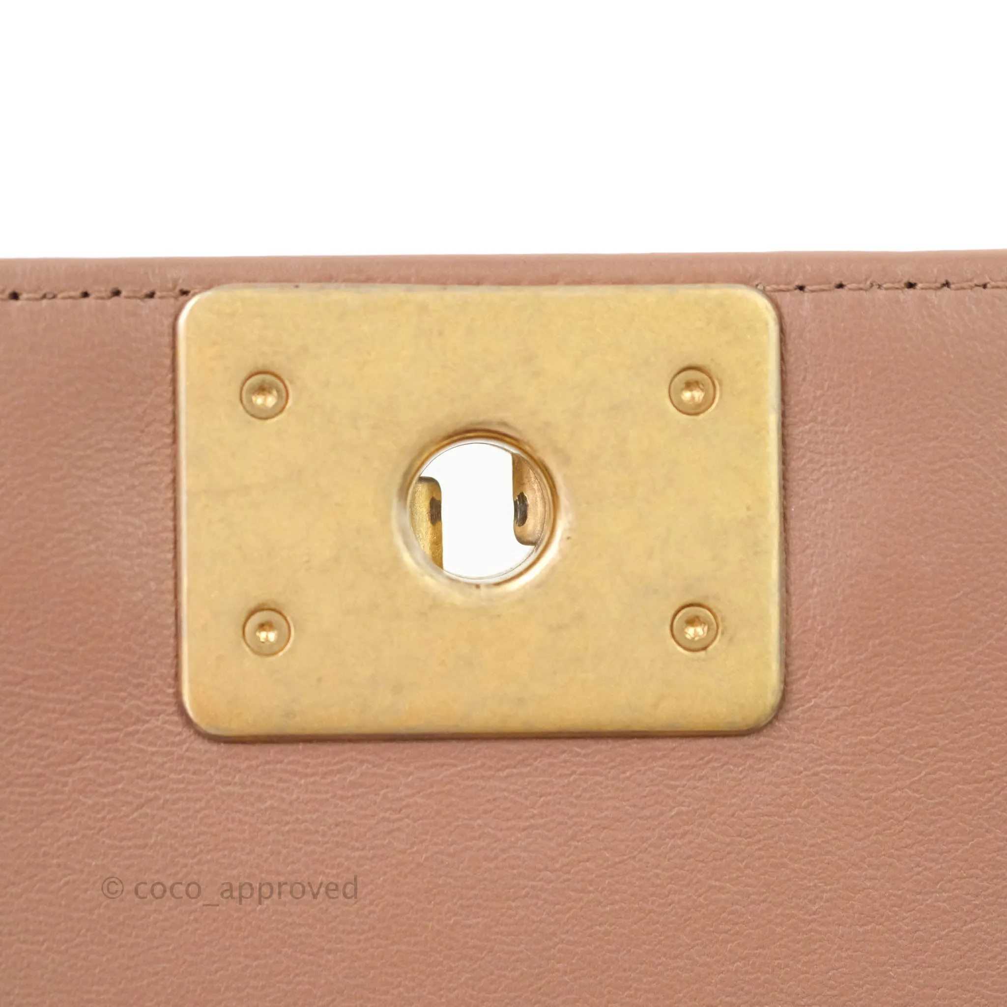 Chanel Quilted Medium Lambskin Boy Flap Pink Aged Gold Hardware