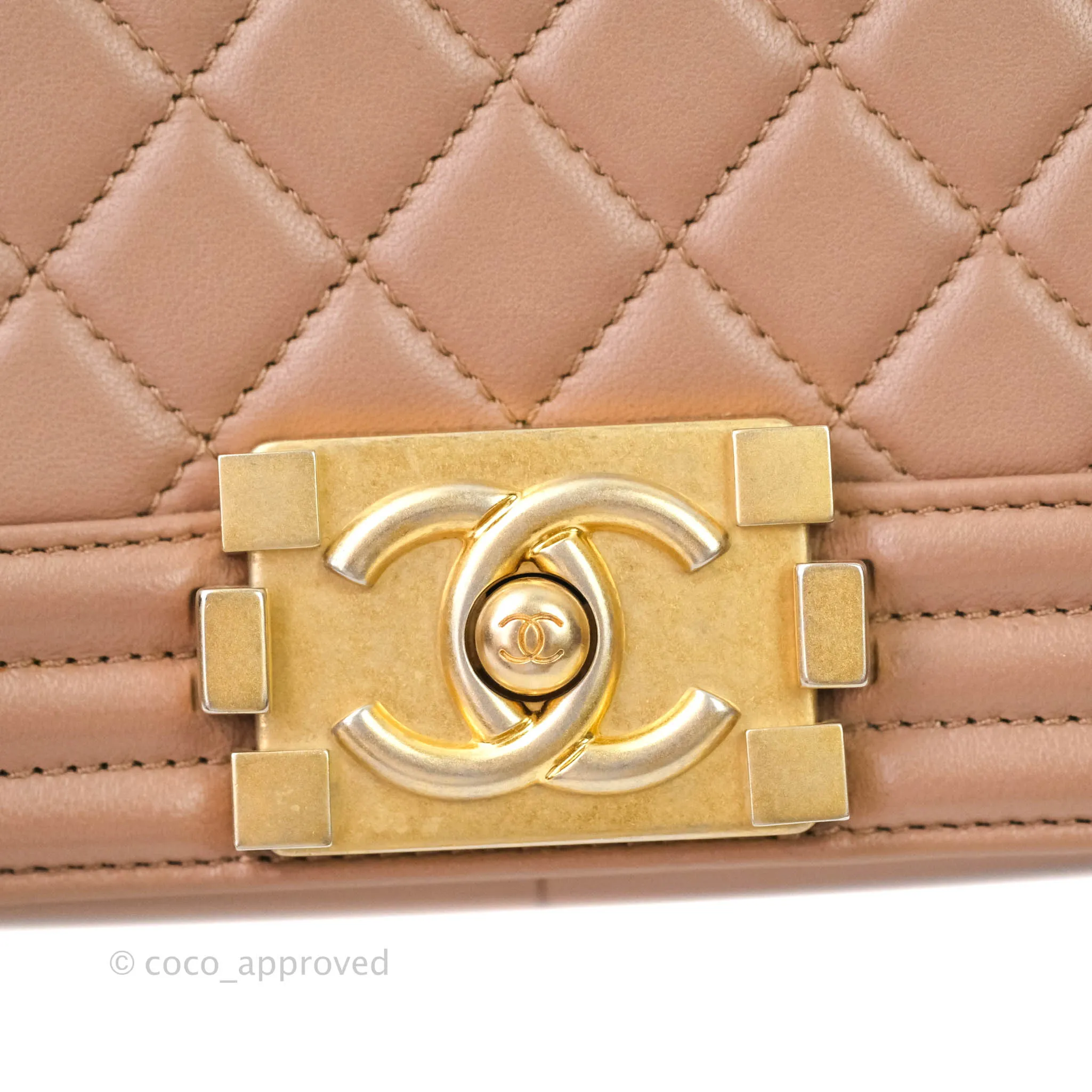 Chanel Quilted Medium Lambskin Boy Flap Pink Aged Gold Hardware