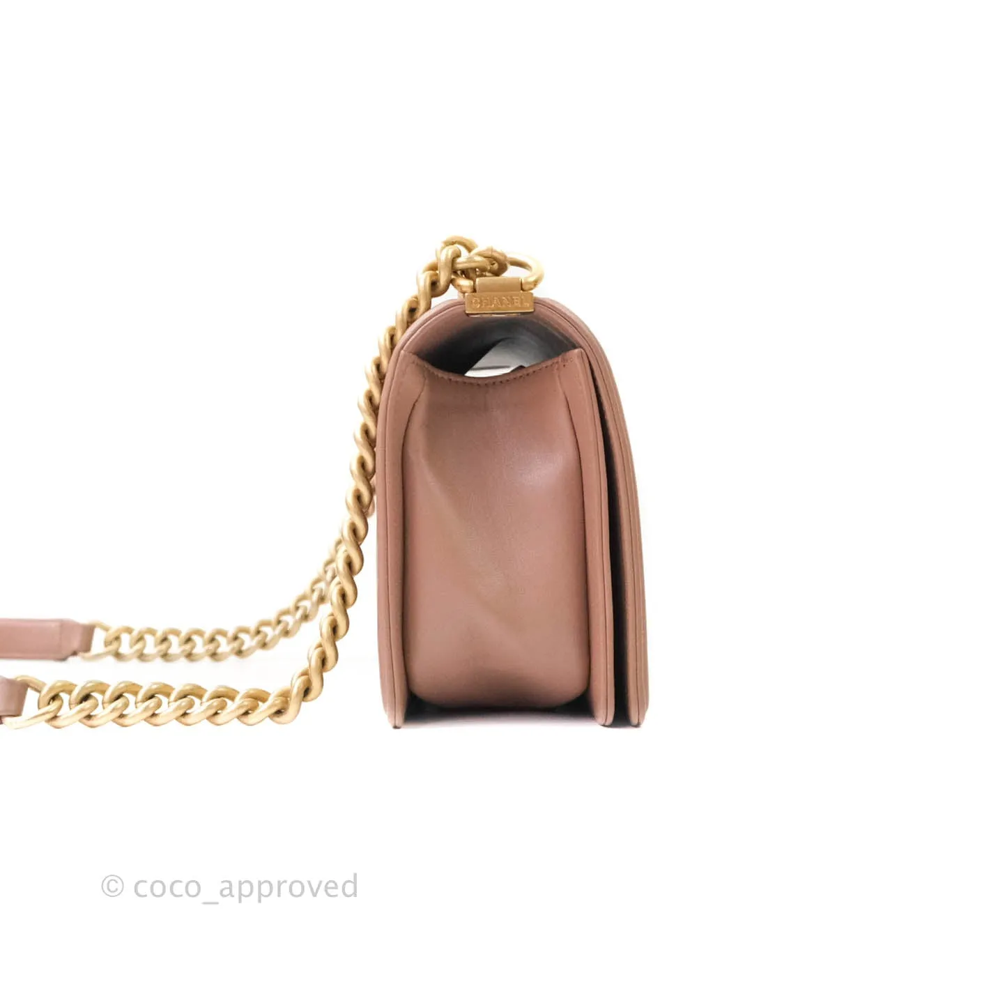 Chanel Quilted Medium Lambskin Boy Flap Pink Aged Gold Hardware
