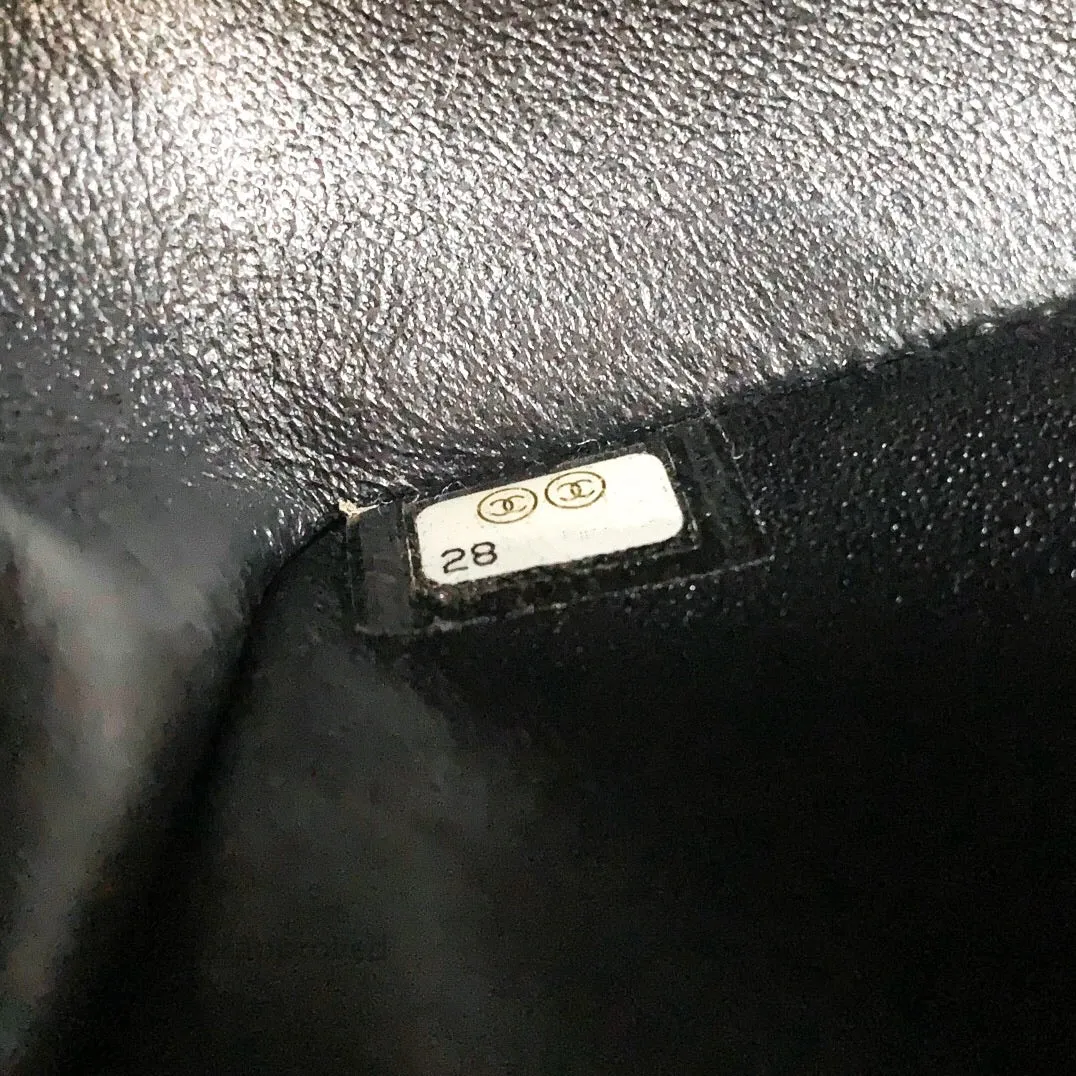 Chanel Quilted Mini Rectangular Black Lambskin Silver Hardware