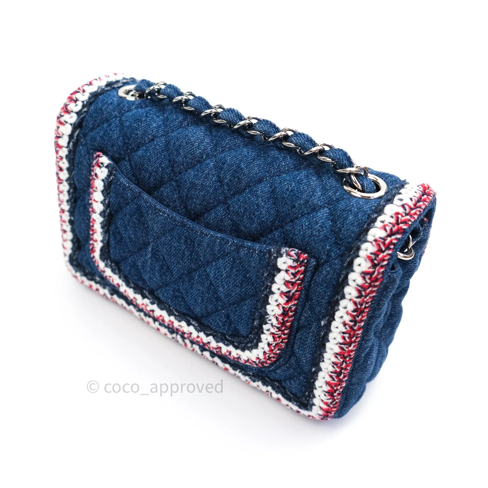 Chanel Quilted Mini Rectangular Denim Braided Classic Flap Bag