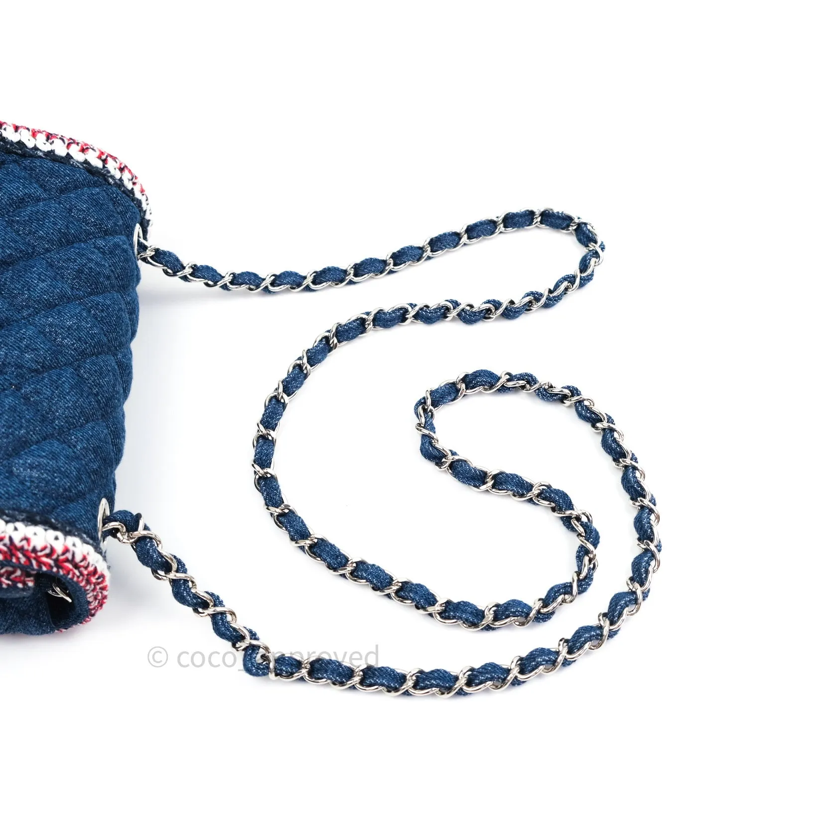 Chanel Quilted Mini Rectangular Denim Braided Classic Flap Bag