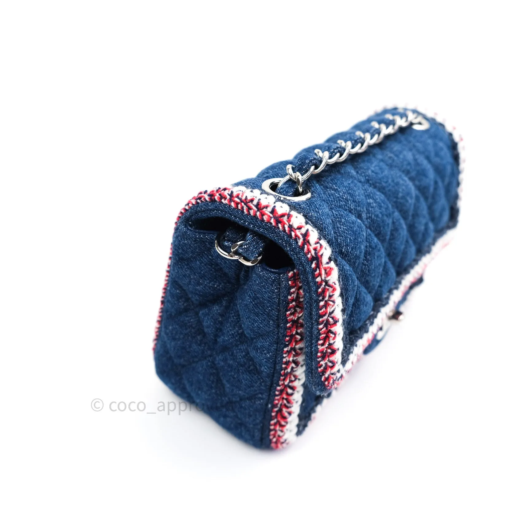 Chanel Quilted Mini Rectangular Denim Braided Classic Flap Bag