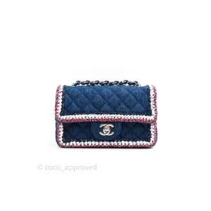 Chanel Quilted Mini Rectangular Denim Braided Classic Flap Bag