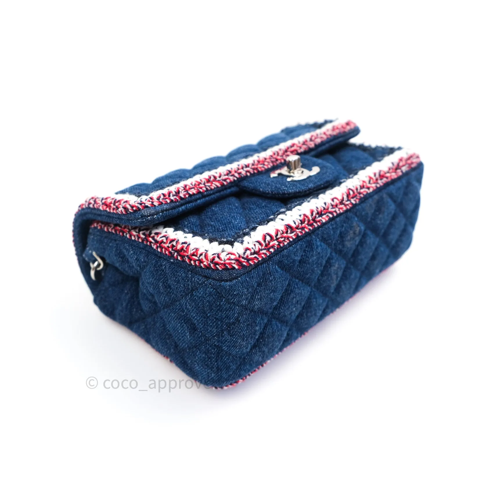 Chanel Quilted Mini Rectangular Denim Braided Classic Flap Bag