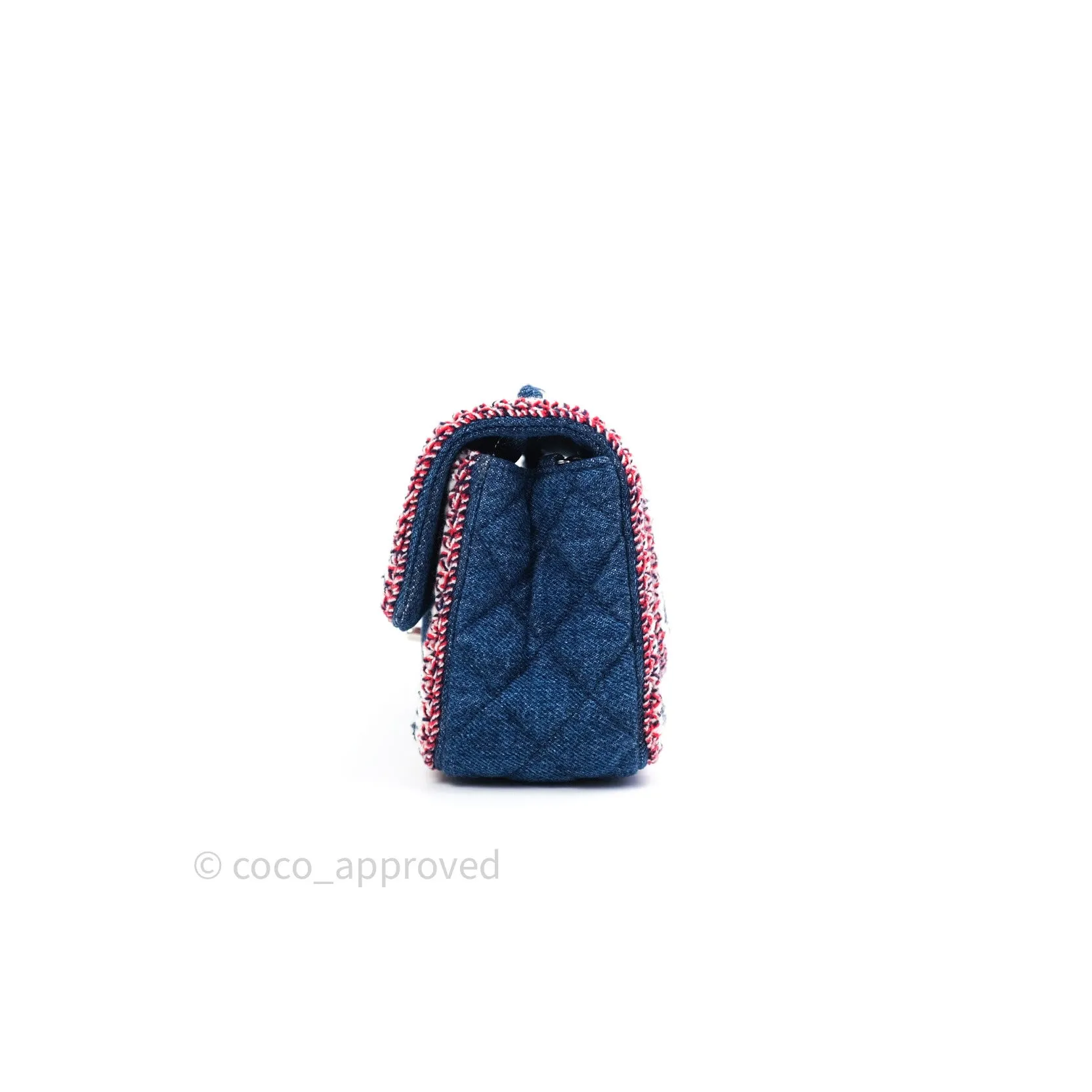 Chanel Quilted Mini Rectangular Denim Braided Classic Flap Bag
