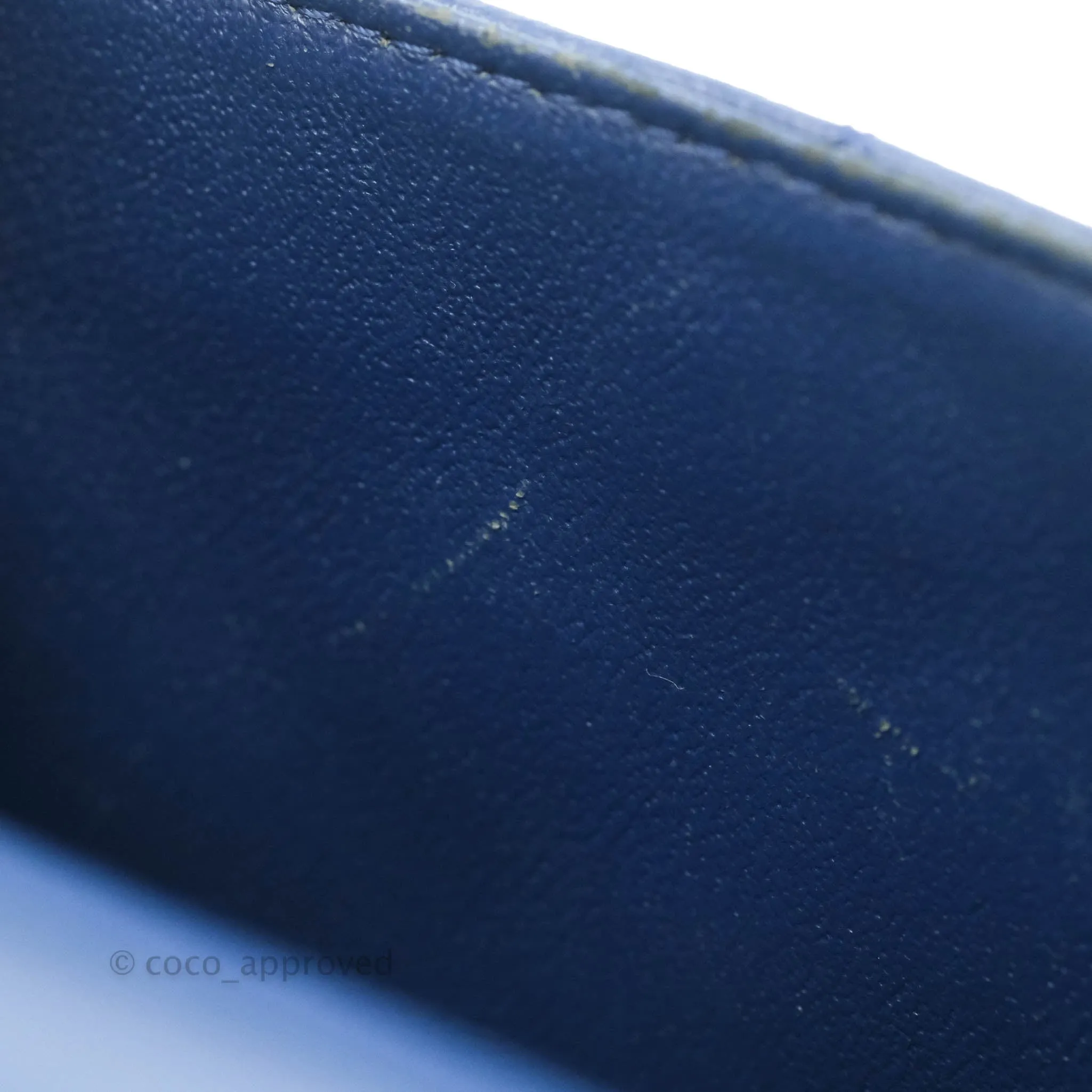 Chanel Quilted Mini Rectangular Flap Dark Blue Lambskin Gun Metal