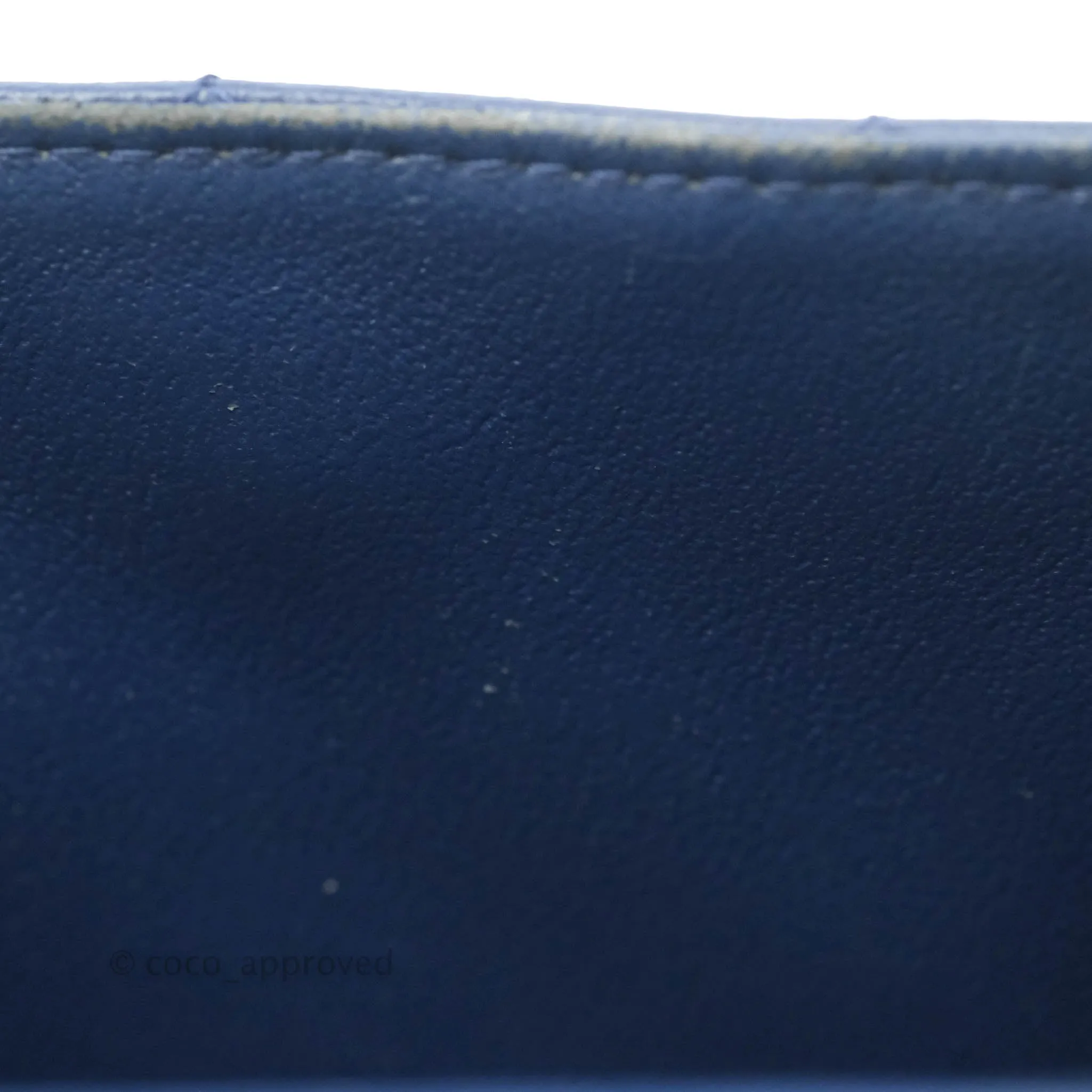 Chanel Quilted Mini Rectangular Flap Dark Blue Lambskin Gun Metal