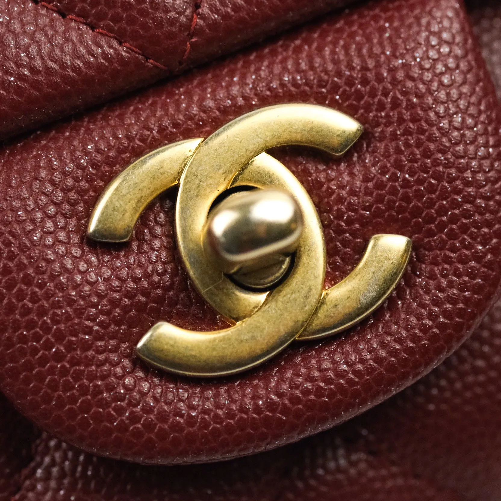 Chanel Quilted Mini Rectangular Iridescent Burgundy Gold Hardware