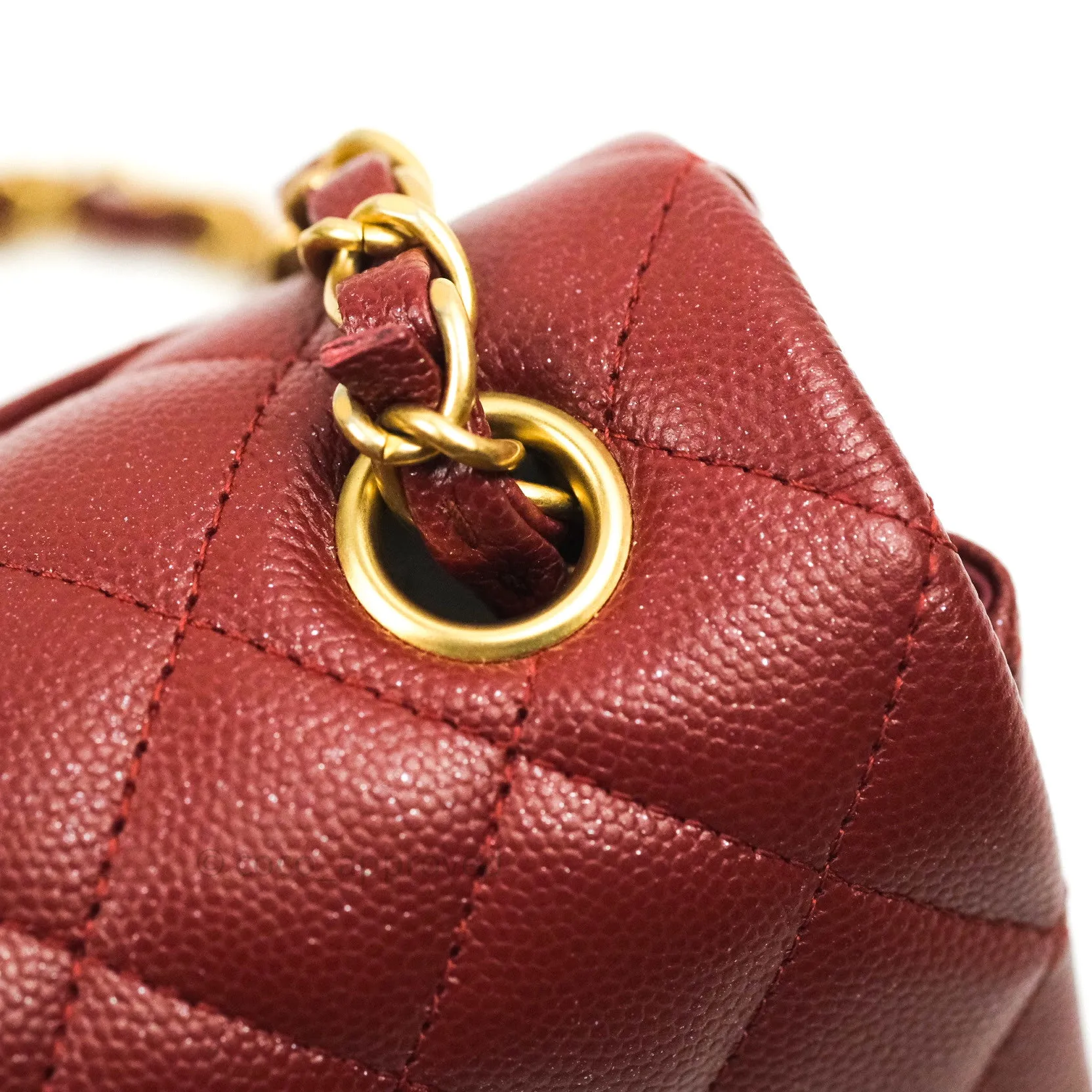 Chanel Quilted Mini Rectangular Iridescent Burgundy Gold Hardware