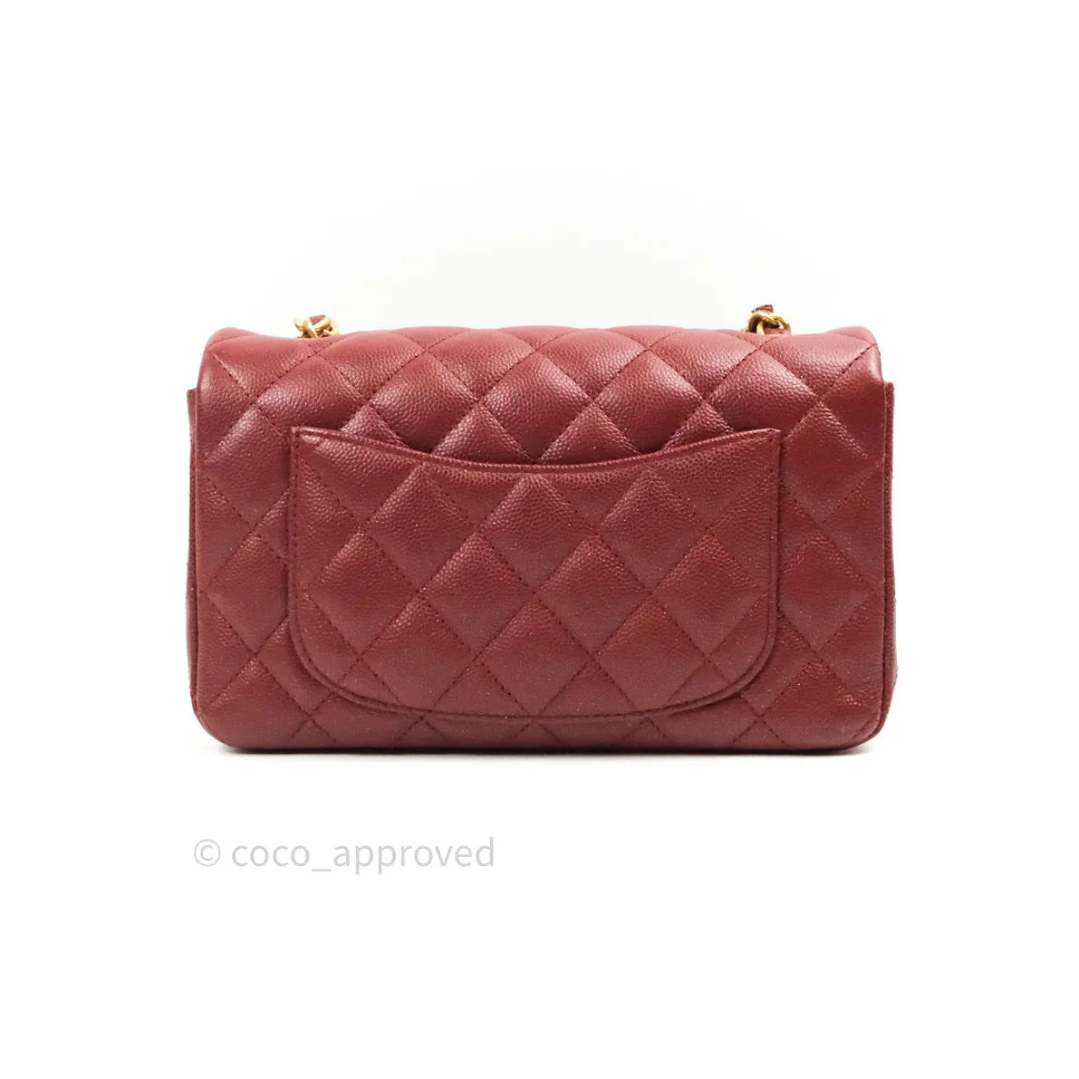 Chanel Quilted Mini Rectangular Iridescent Burgundy Gold Hardware