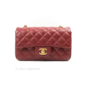 Chanel Quilted Mini Rectangular Iridescent Burgundy Gold Hardware