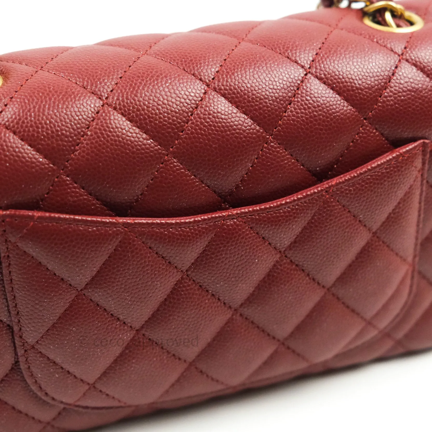 Chanel Quilted Mini Rectangular Iridescent Burgundy Gold Hardware
