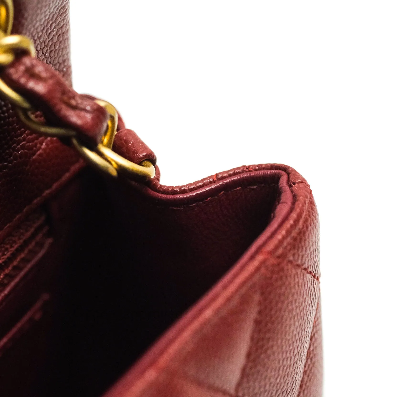 Chanel Quilted Mini Rectangular Iridescent Burgundy Gold Hardware