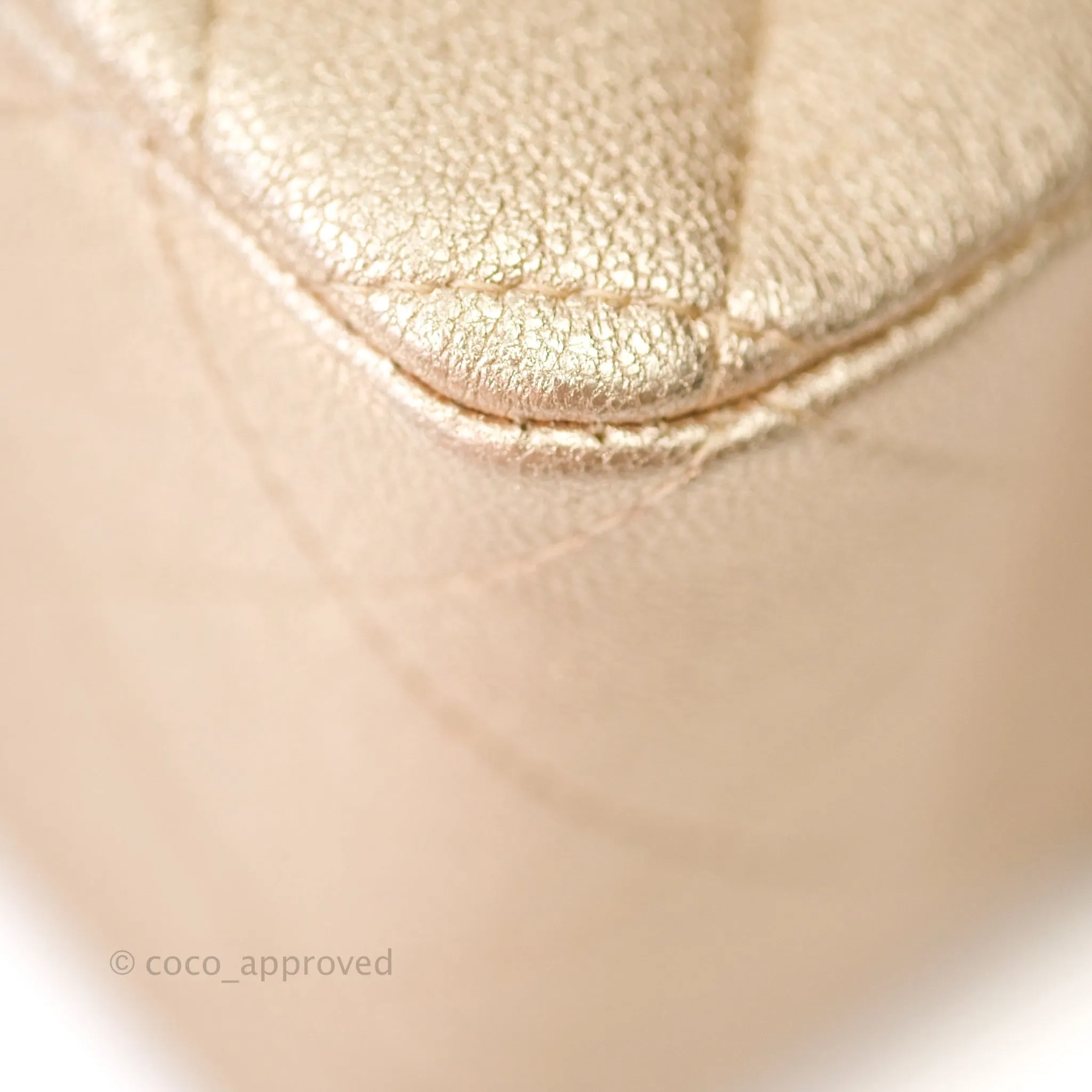 Chanel Quilted Mini Rectangular Iridescent Gold Lambskin Gold Hardware