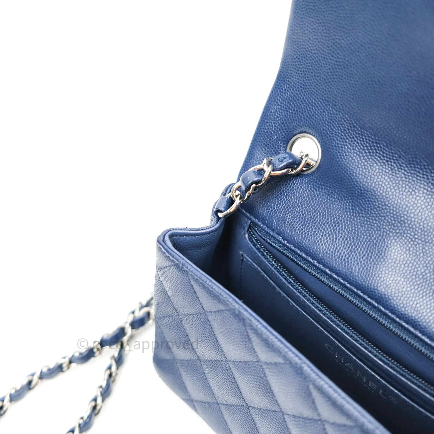 Chanel Quilted Mini Rectangular Navy Caviar Silver Hardware