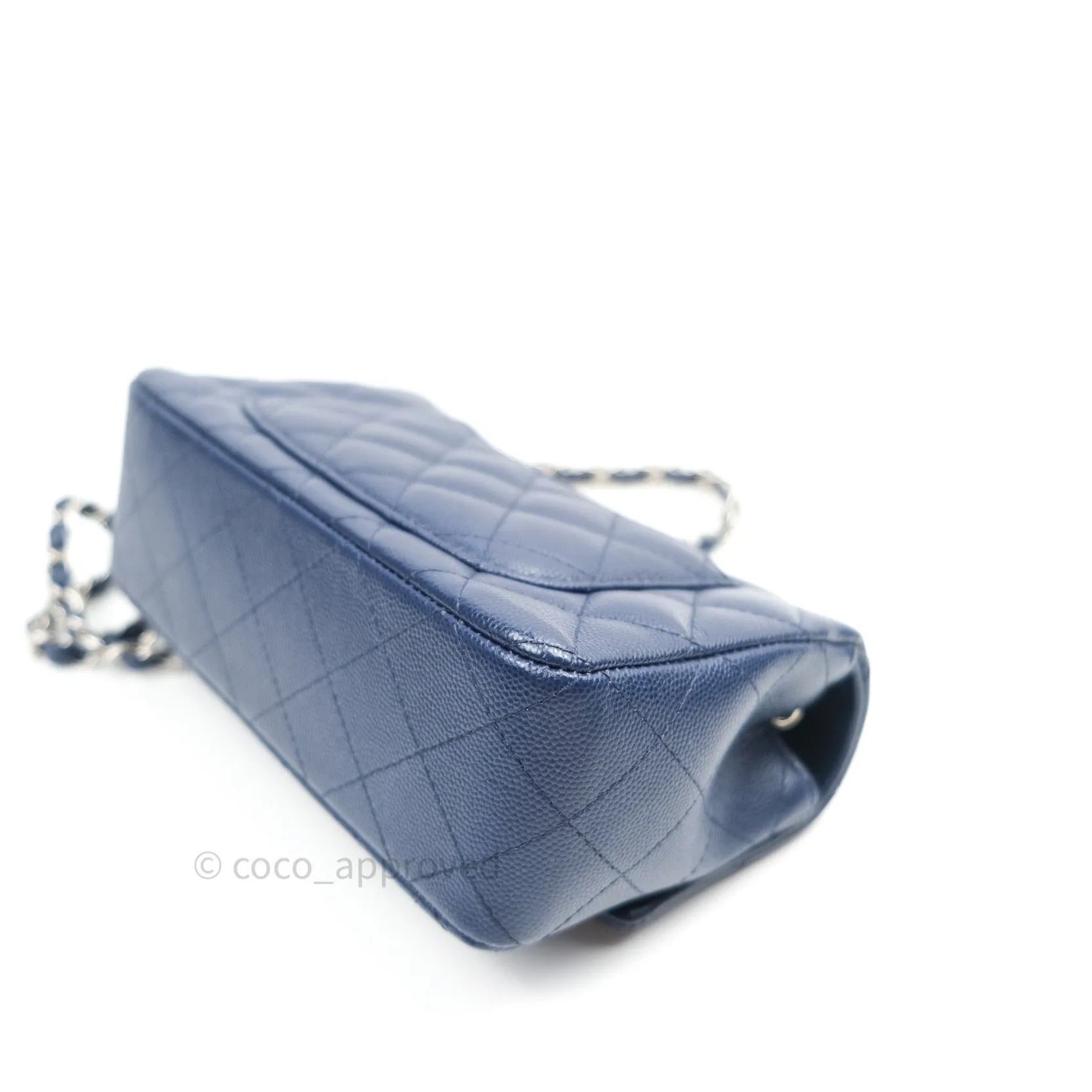 Chanel Quilted Mini Rectangular Navy Caviar Silver Hardware