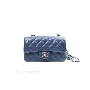 Chanel Quilted Mini Rectangular Navy Caviar Silver Hardware
