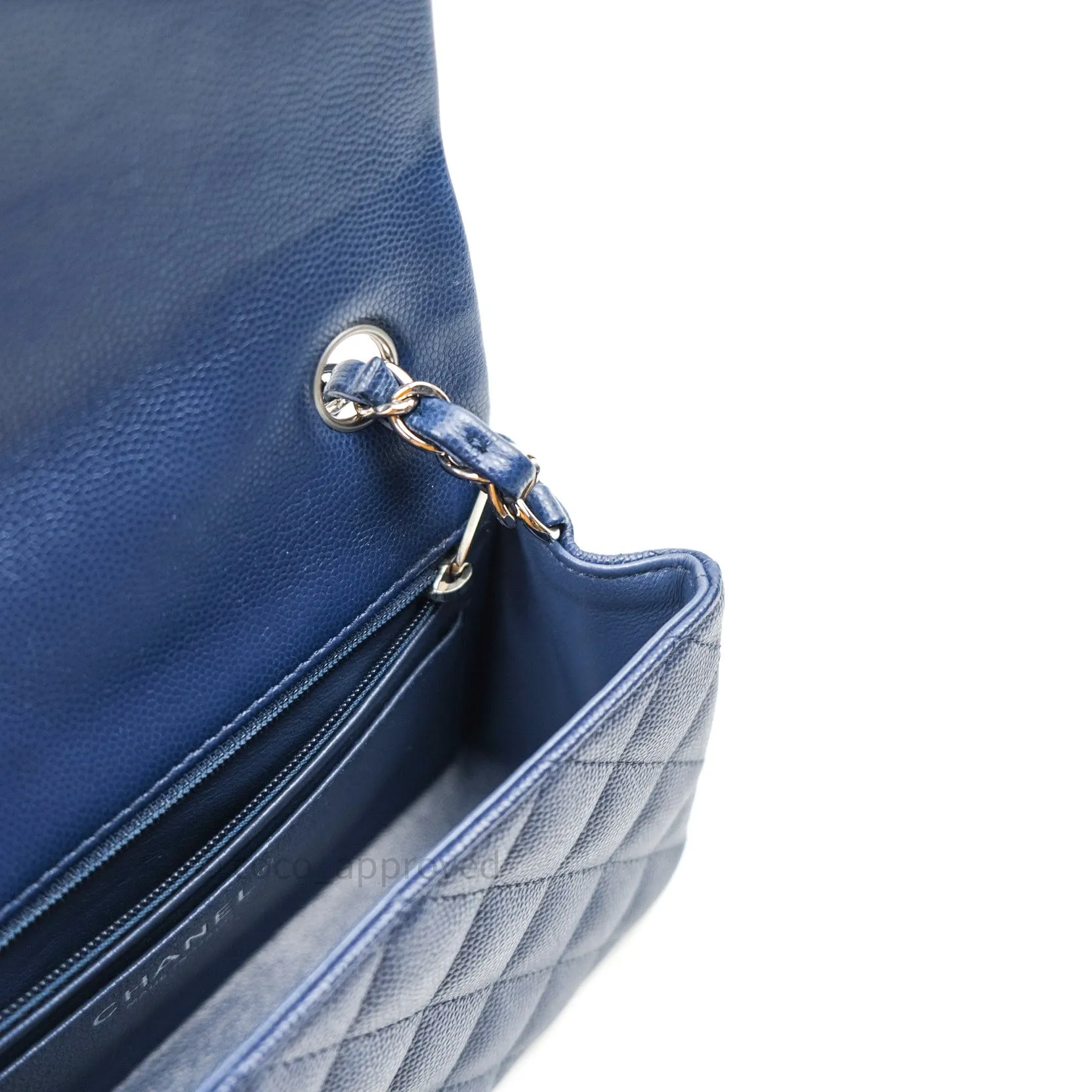 Chanel Quilted Mini Rectangular Navy Caviar Silver Hardware