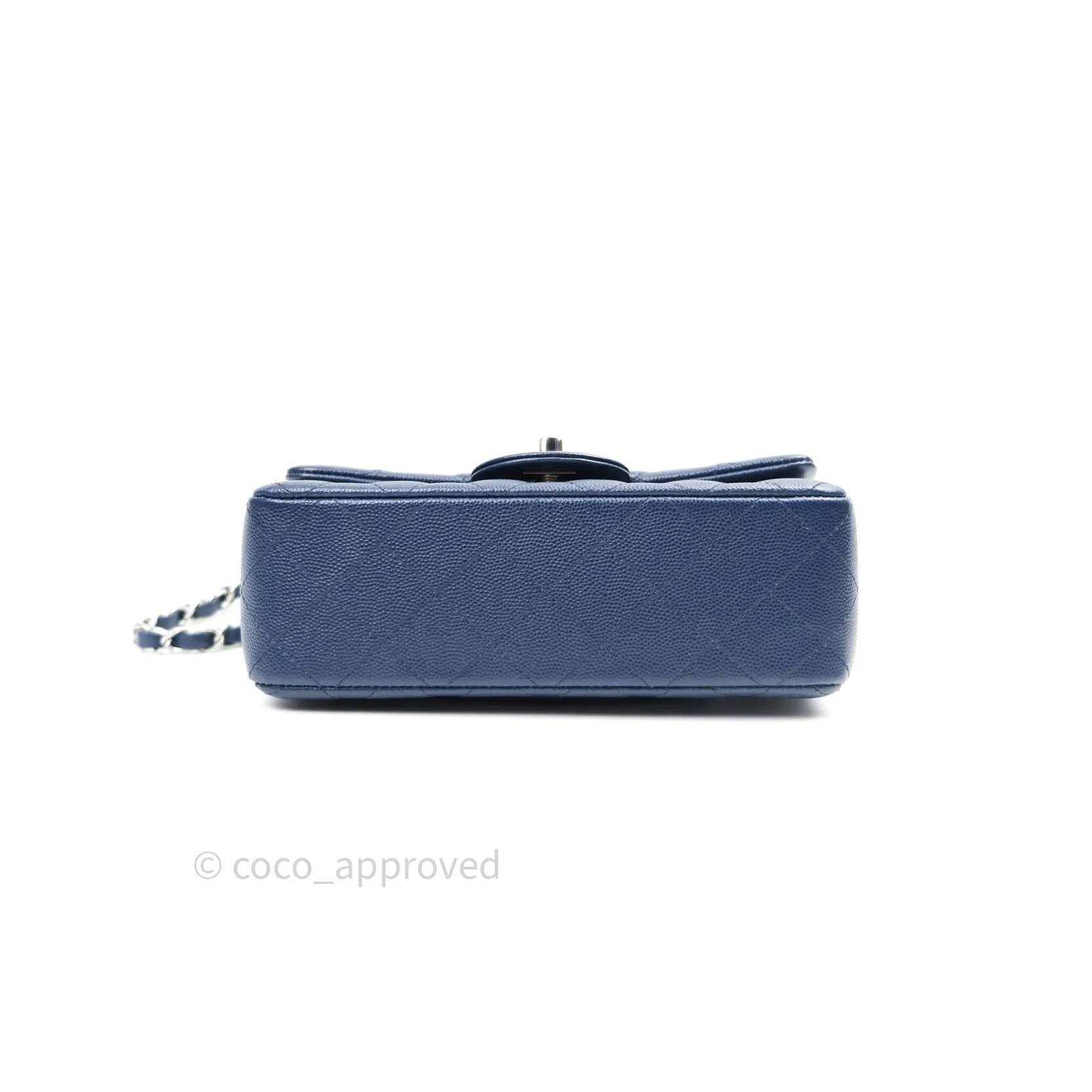 Chanel Quilted Mini Rectangular Navy Caviar Silver Hardware
