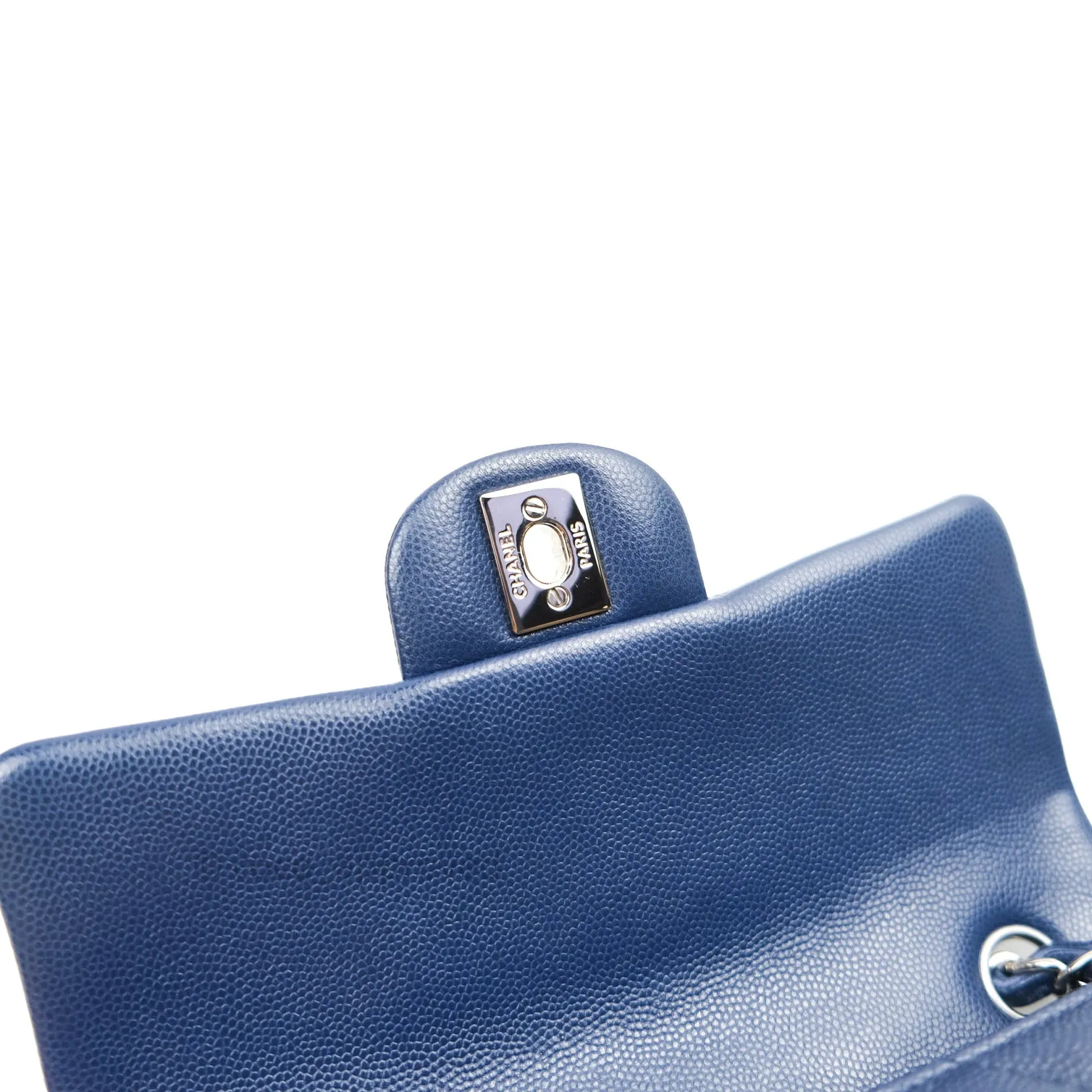 Chanel Quilted Mini Rectangular Navy Caviar Silver Hardware