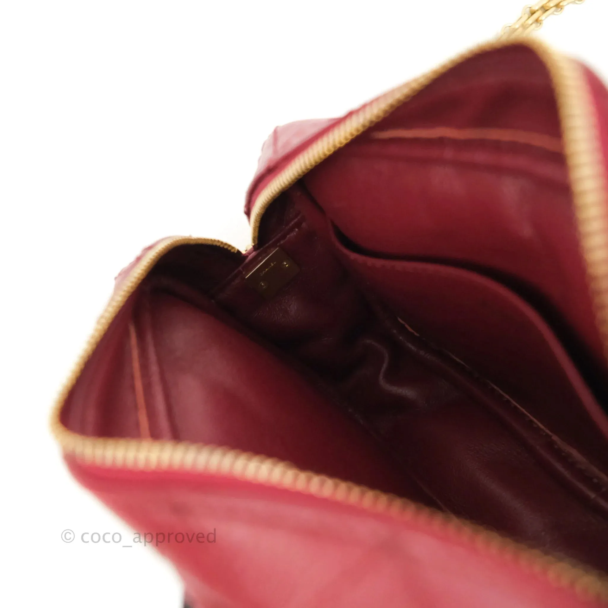 Chanel Quilted Mini Reissue Camera Case Red Aged Calfskin