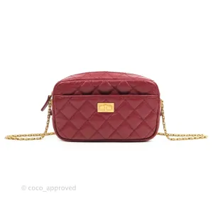 Chanel Quilted Mini Reissue Camera Case Red Aged Calfskin