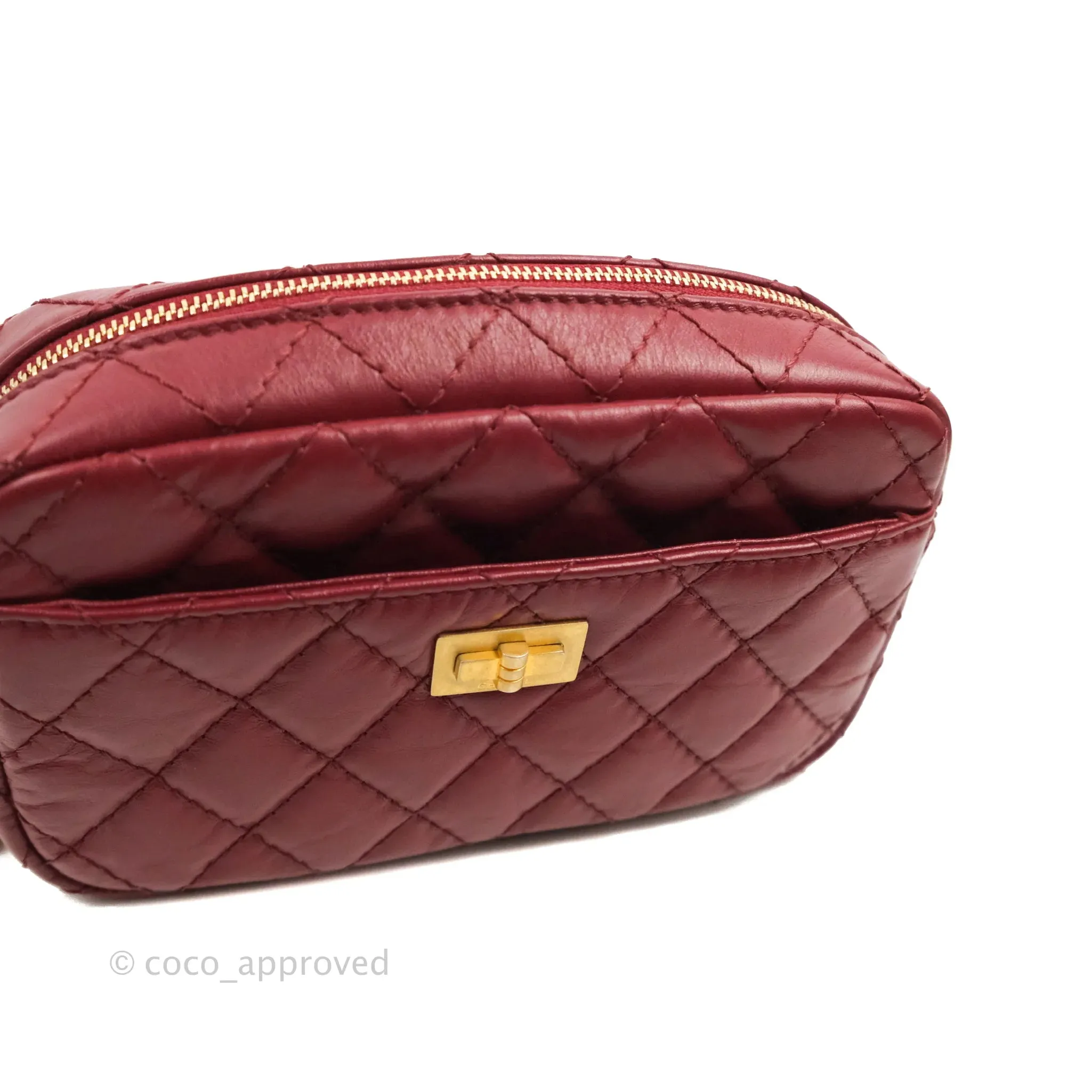 Chanel Quilted Mini Reissue Camera Case Red Aged Calfskin