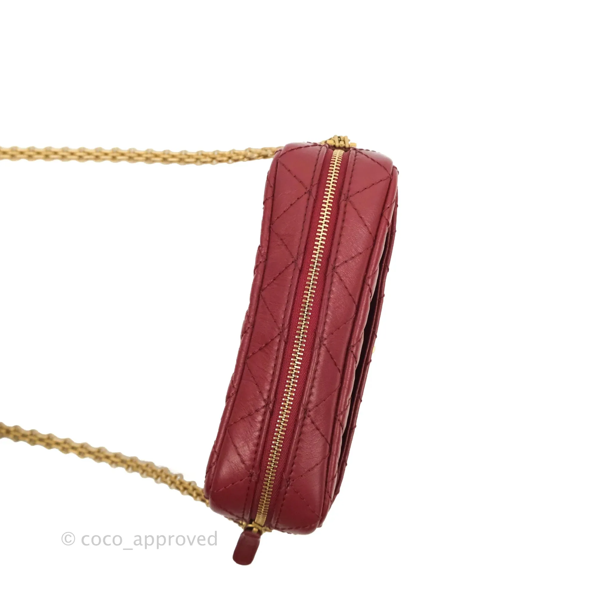 Chanel Quilted Mini Reissue Camera Case Red Aged Calfskin