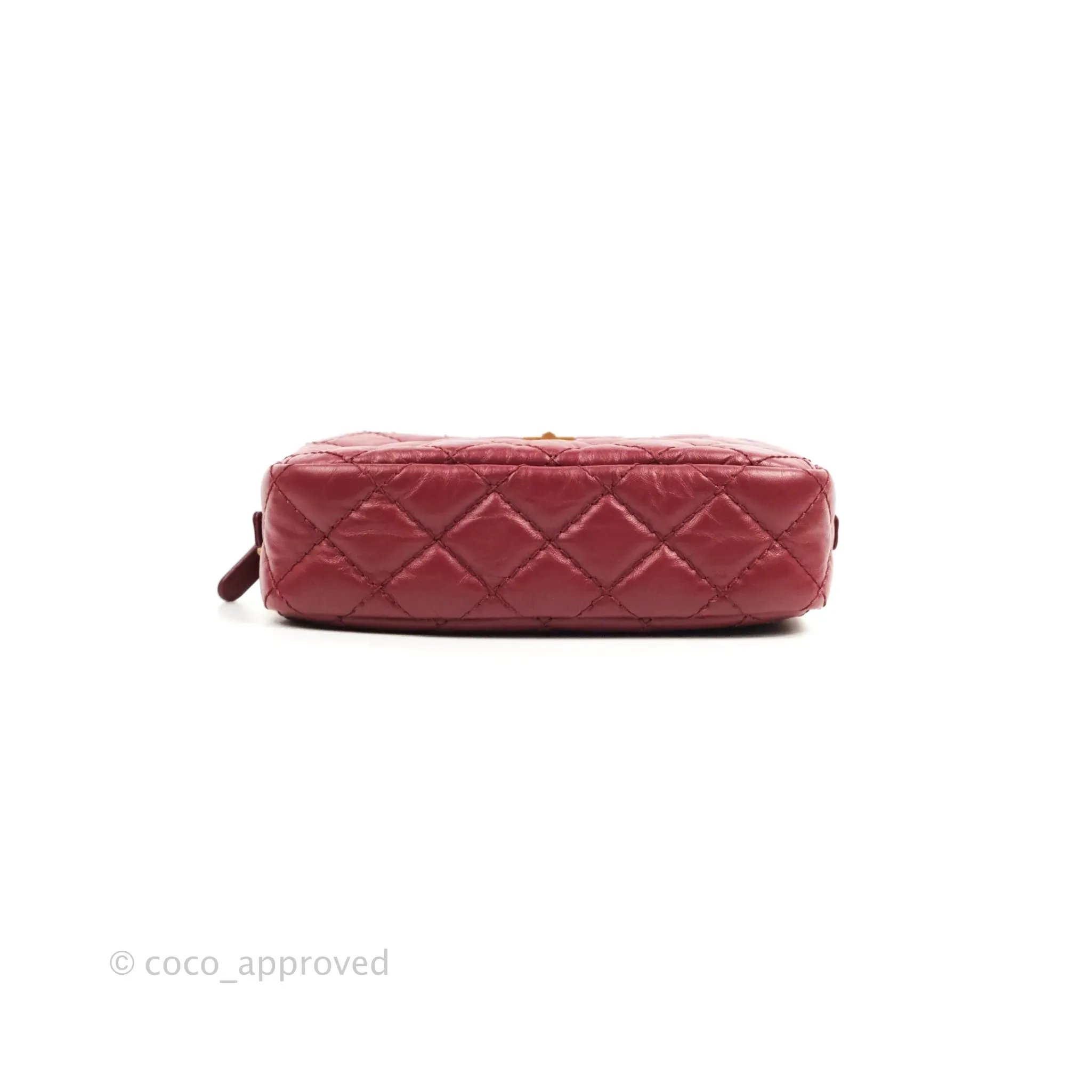 Chanel Quilted Mini Reissue Camera Case Red Aged Calfskin