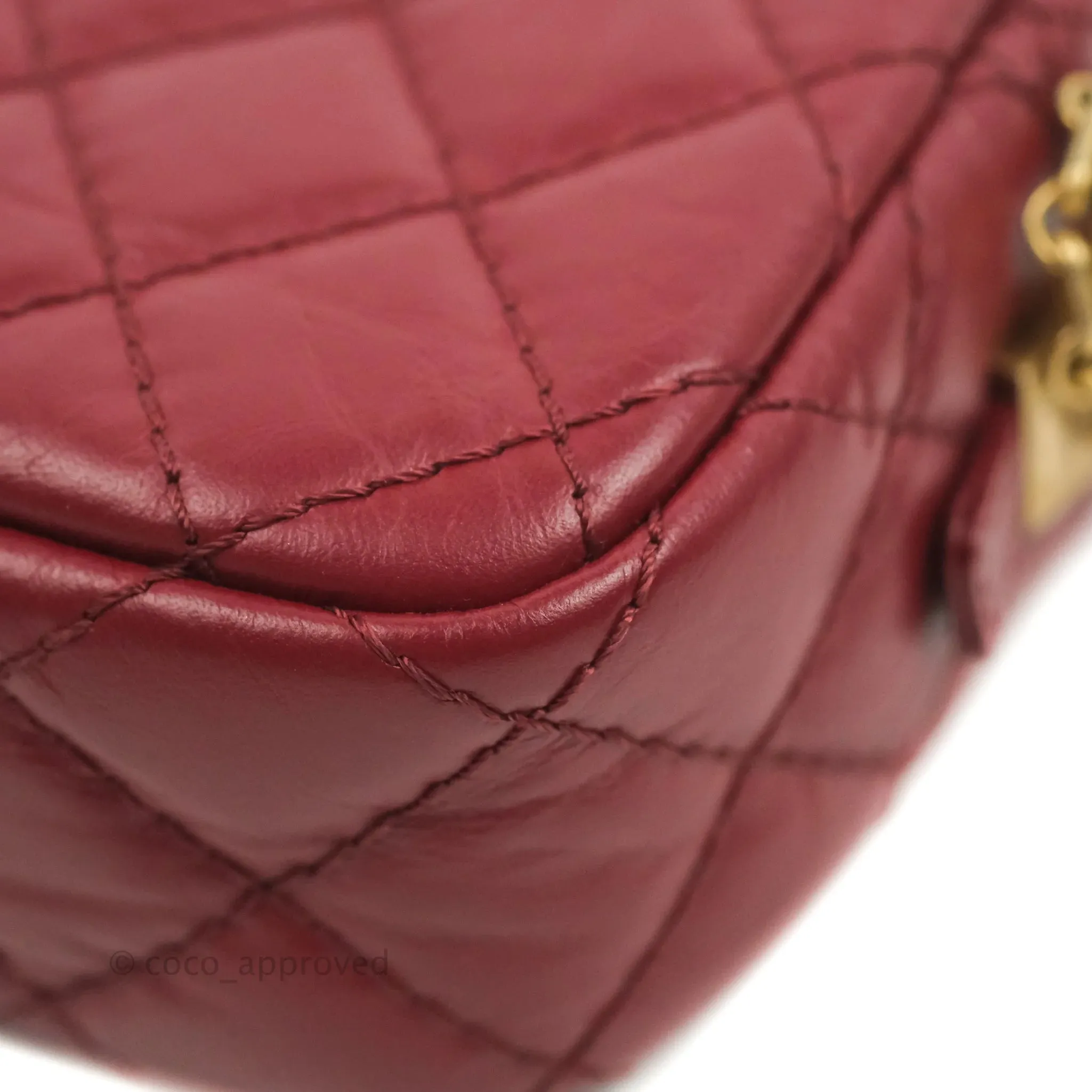 Chanel Quilted Mini Reissue Camera Case Red Aged Calfskin
