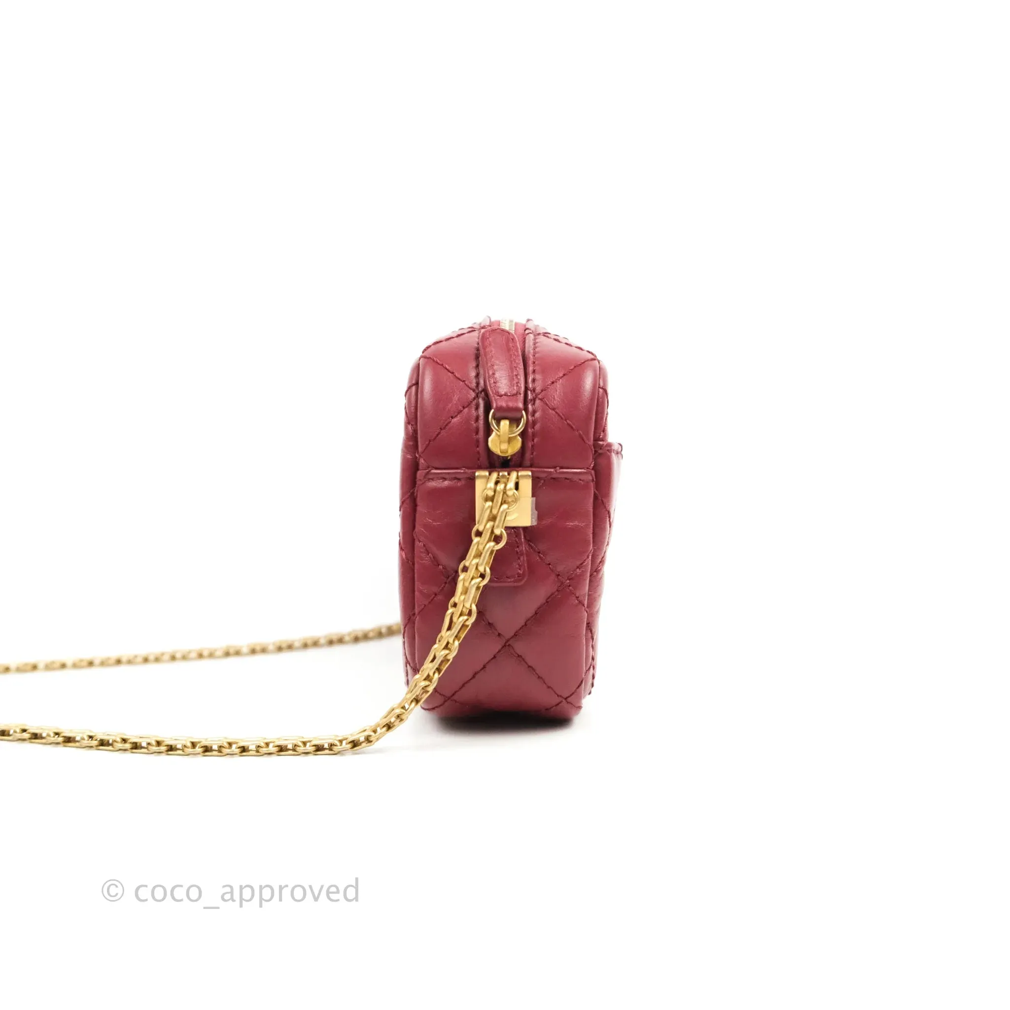 Chanel Quilted Mini Reissue Camera Case Red Aged Calfskin