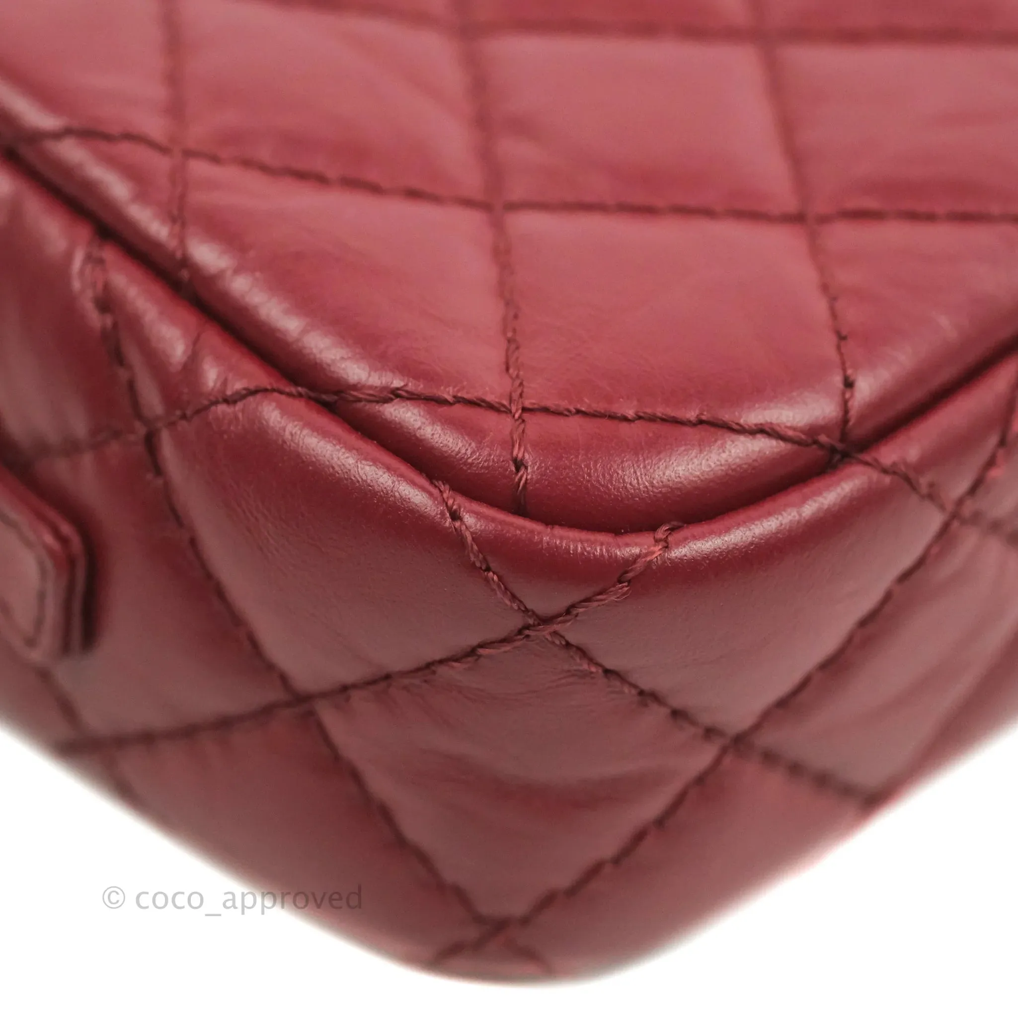 Chanel Quilted Mini Reissue Camera Case Red Aged Calfskin