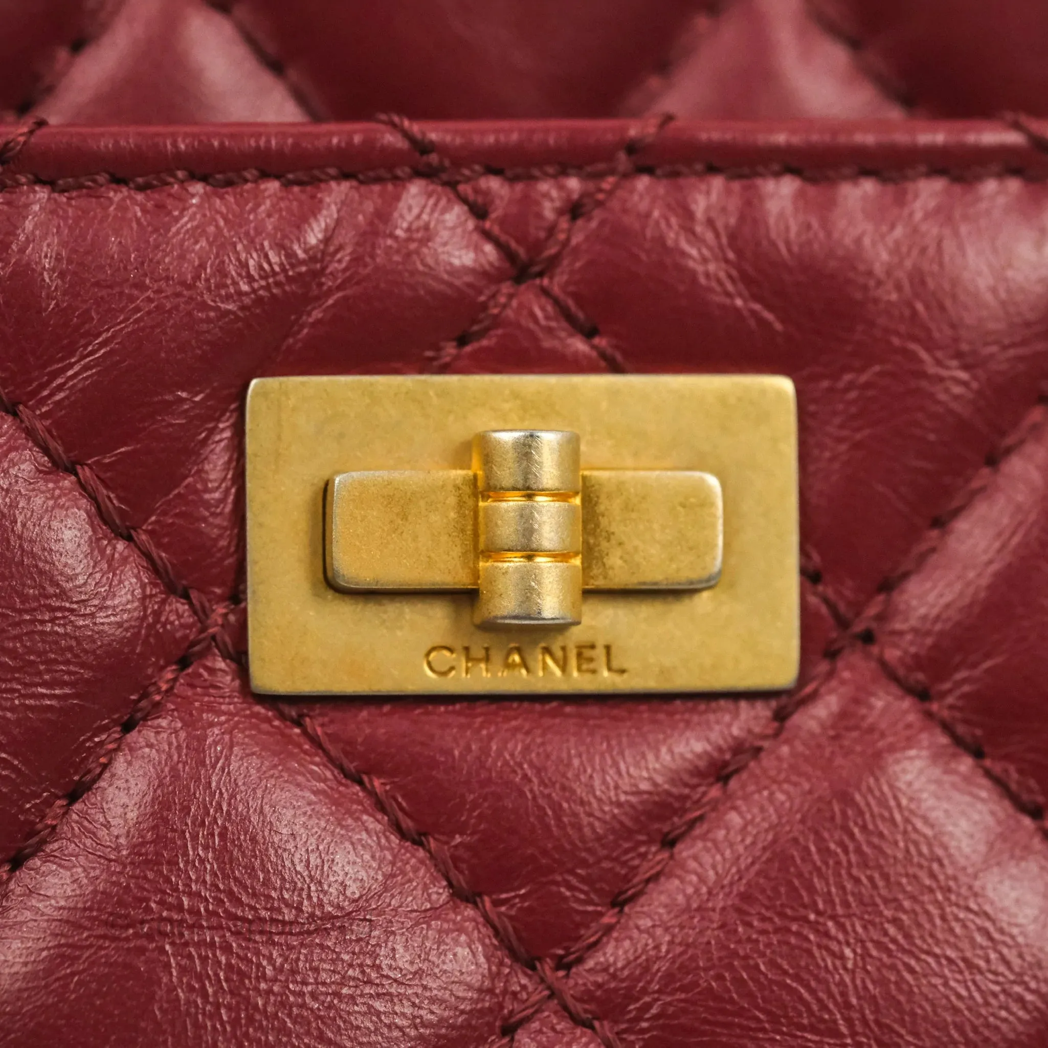 Chanel Quilted Mini Reissue Camera Case Red Aged Calfskin