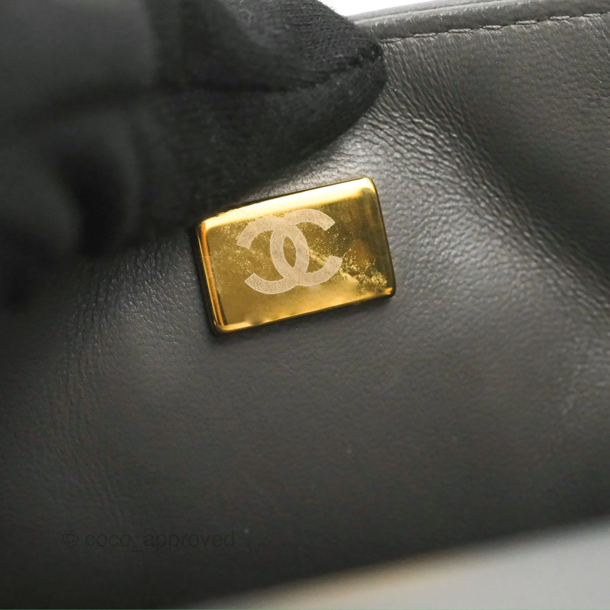 Chanel Quilted Mini Square Grey Lambskin Gold Hardware