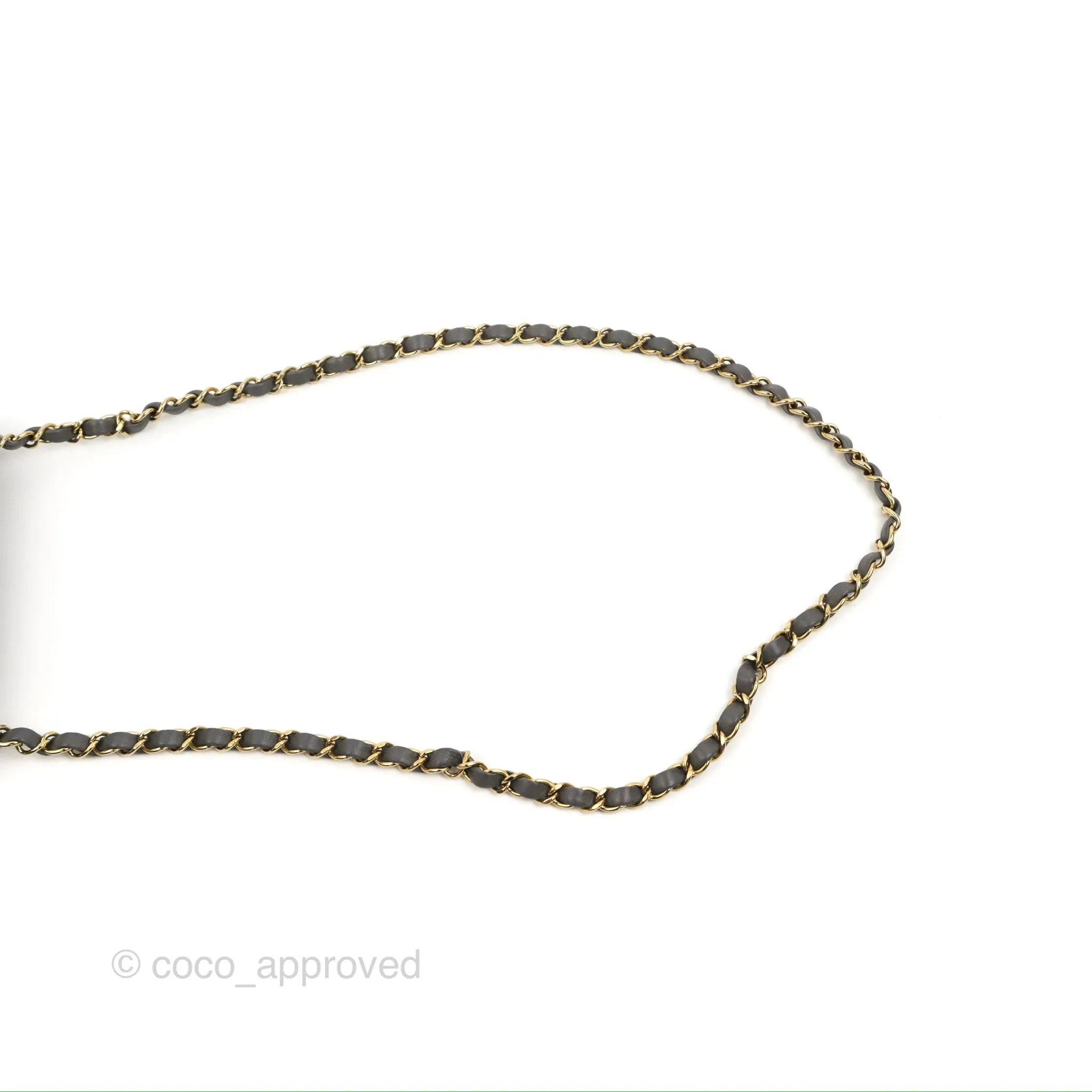 Chanel Quilted Mini Square Grey Lambskin Gold Hardware