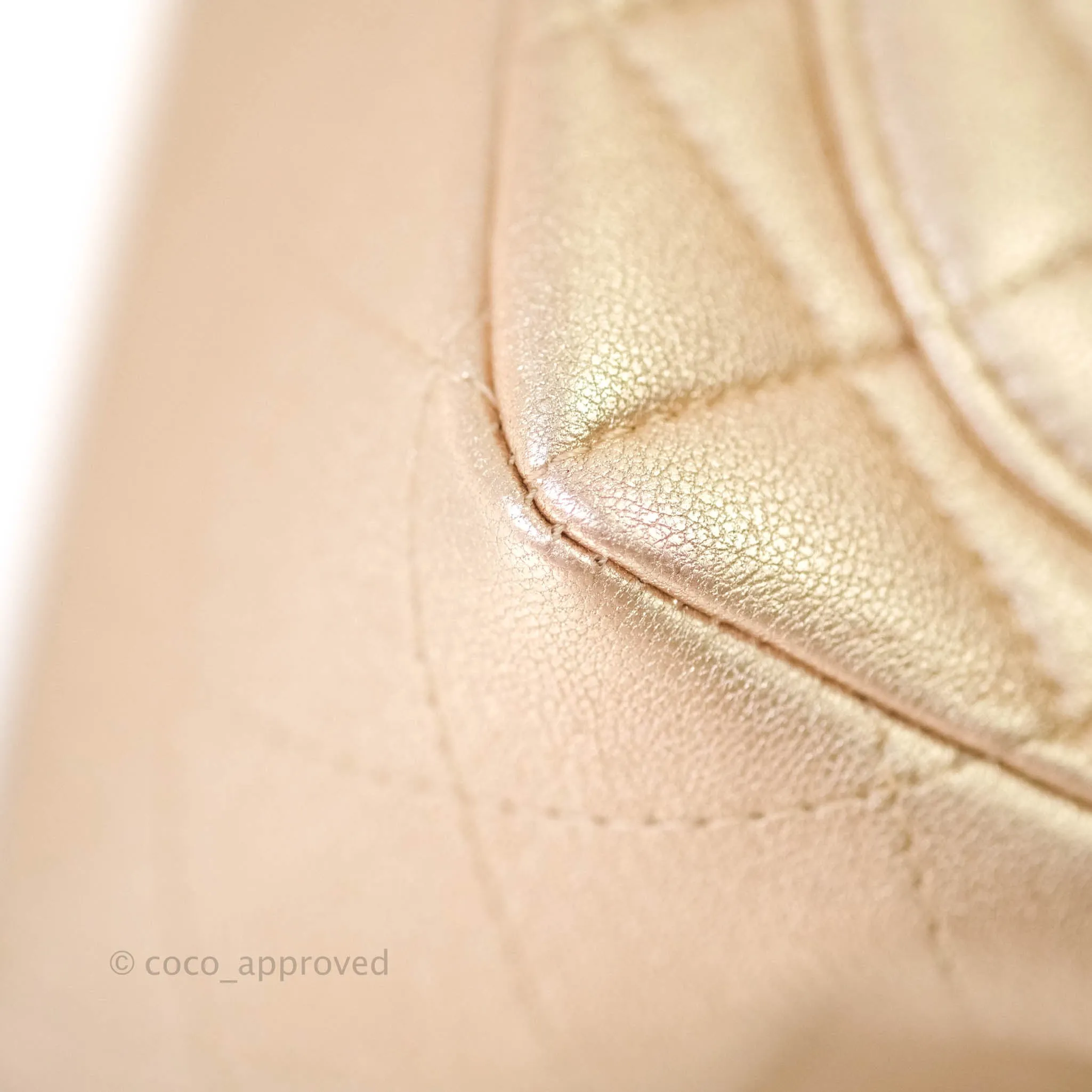 Chanel Quilted Mini Square Iridescent Gold Lambskin Gold Hardware 21P