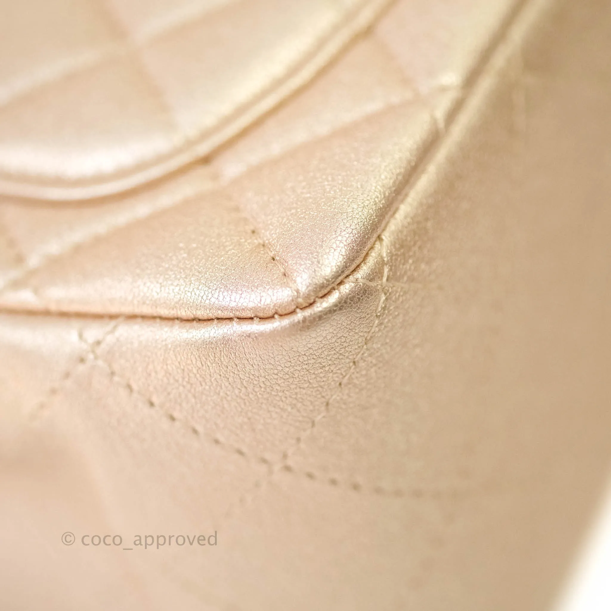Chanel Quilted Mini Square Iridescent Gold Lambskin Gold Hardware 21P