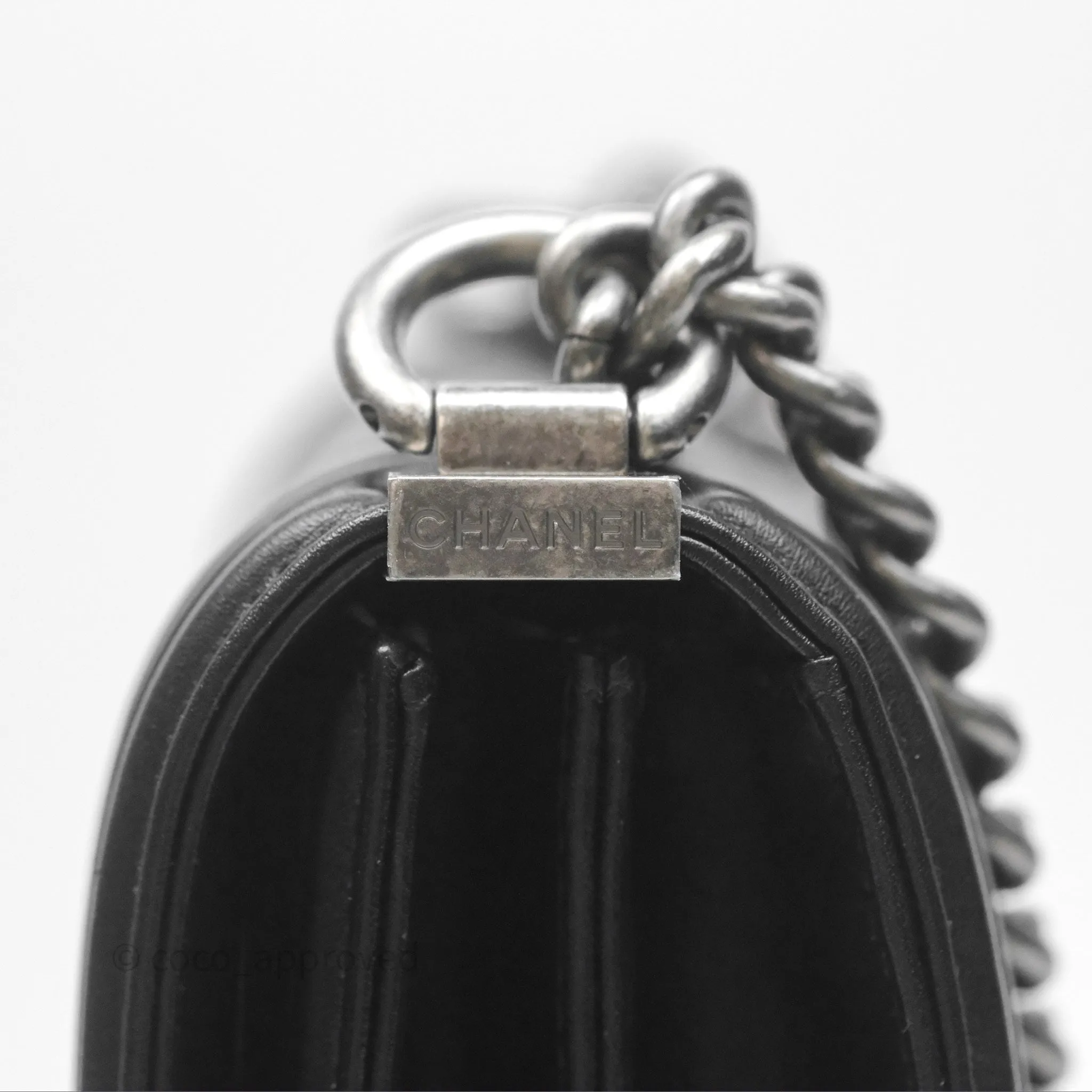 Chanel Quilted North South Boy Flap Black Calfskin Ruthenium Hardware