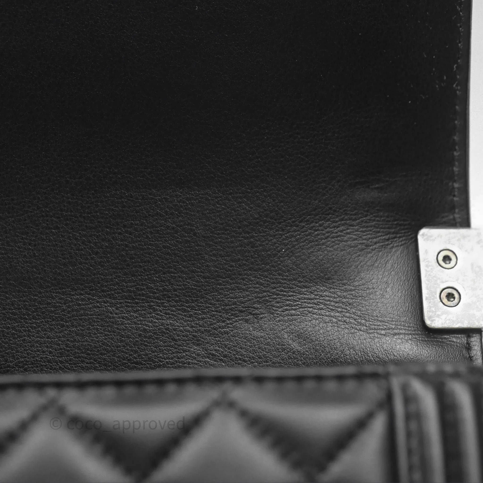 Chanel Quilted North South Boy Flap Black Calfskin Ruthenium Hardware