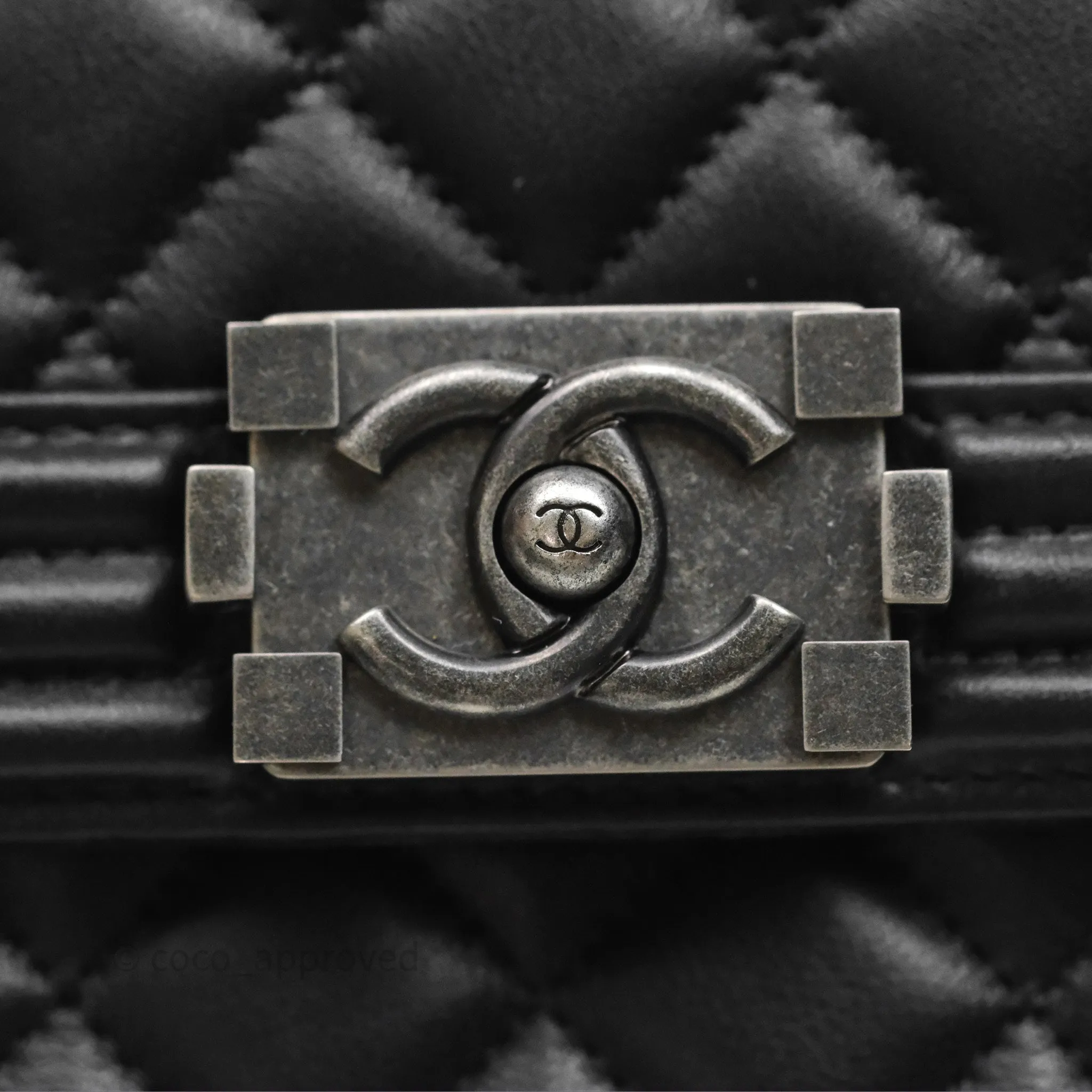 Chanel Quilted North South Boy Flap Black Calfskin Ruthenium Hardware